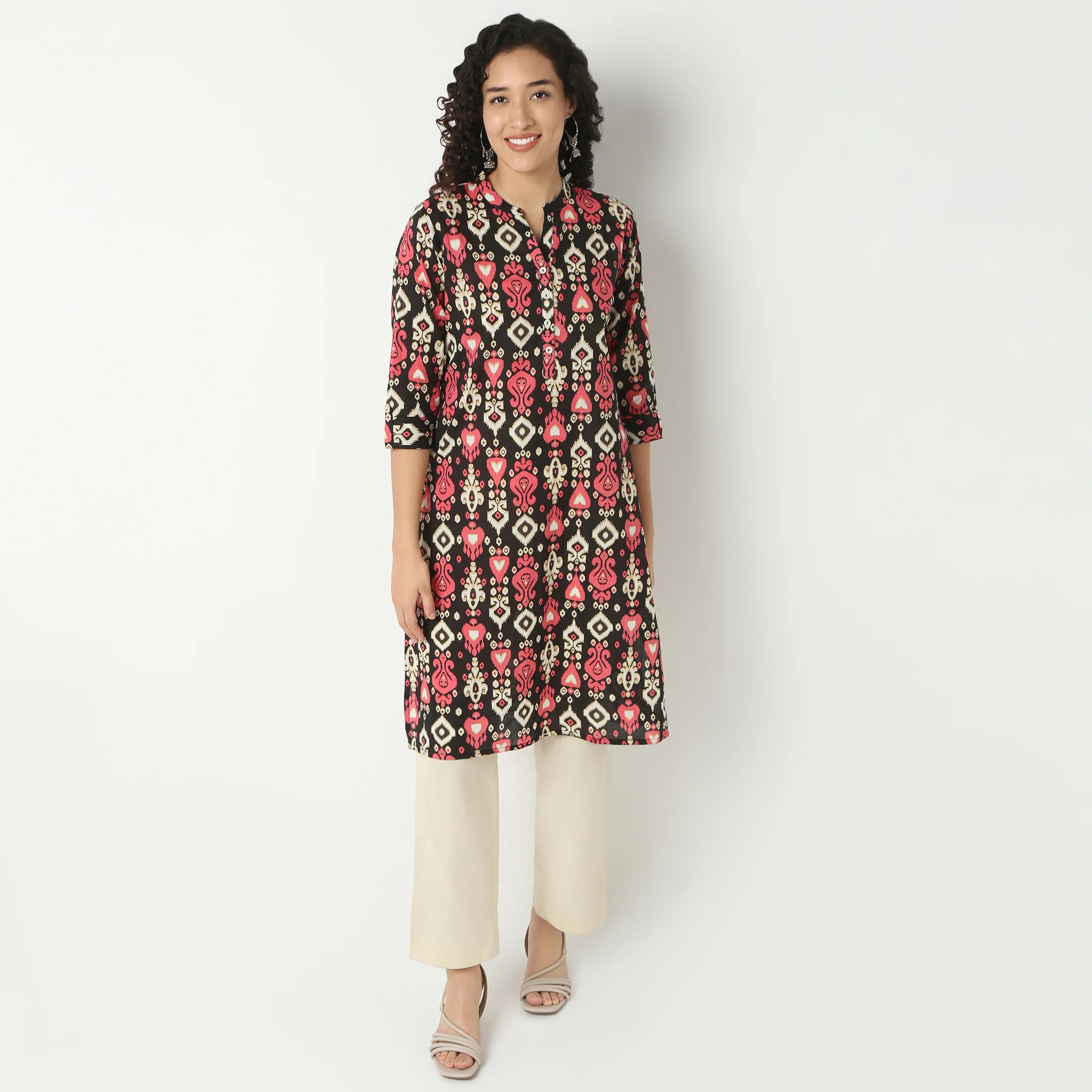 Half Placket Kurta-Cambric - Image 2