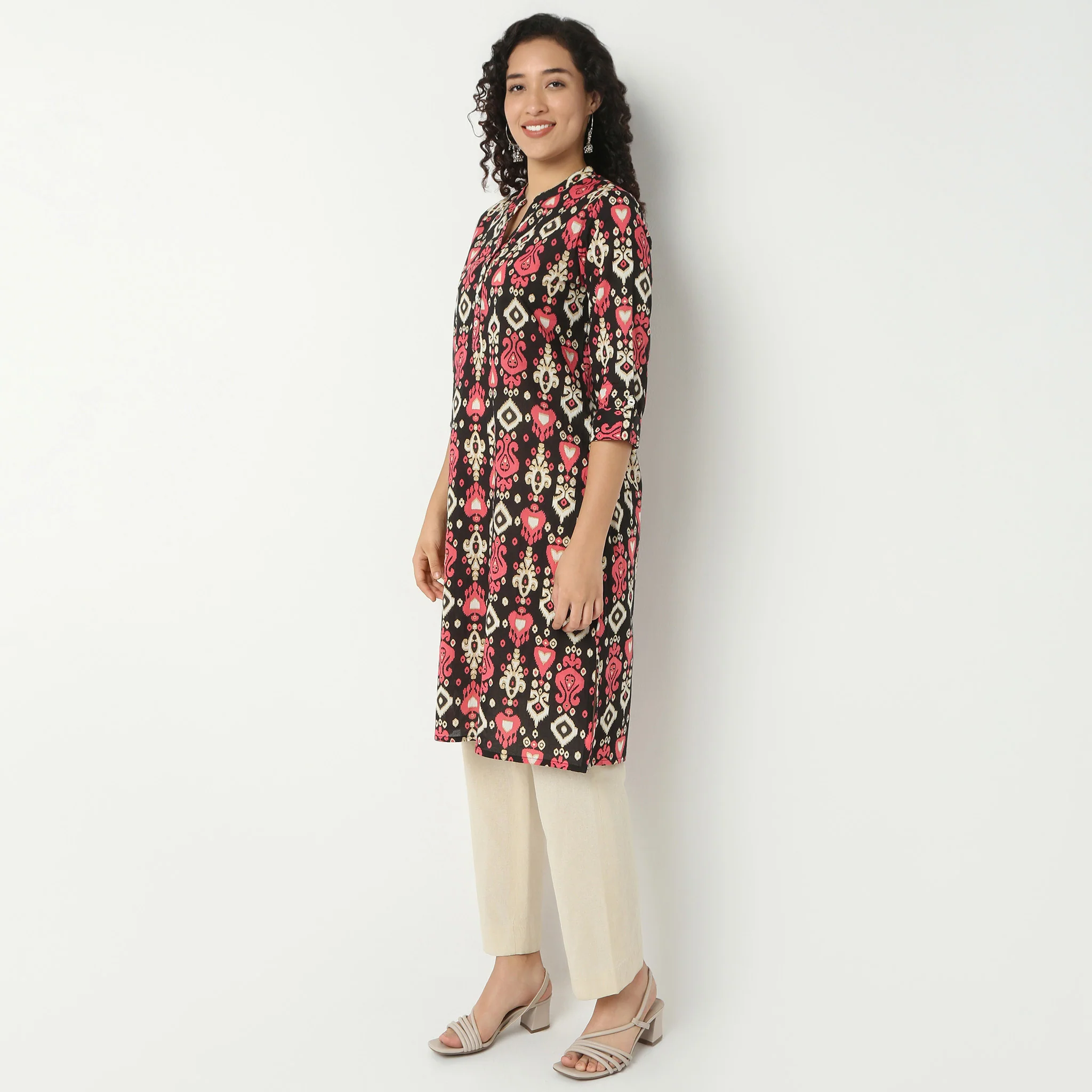 Half Placket Kurta-Cambric - Image 5