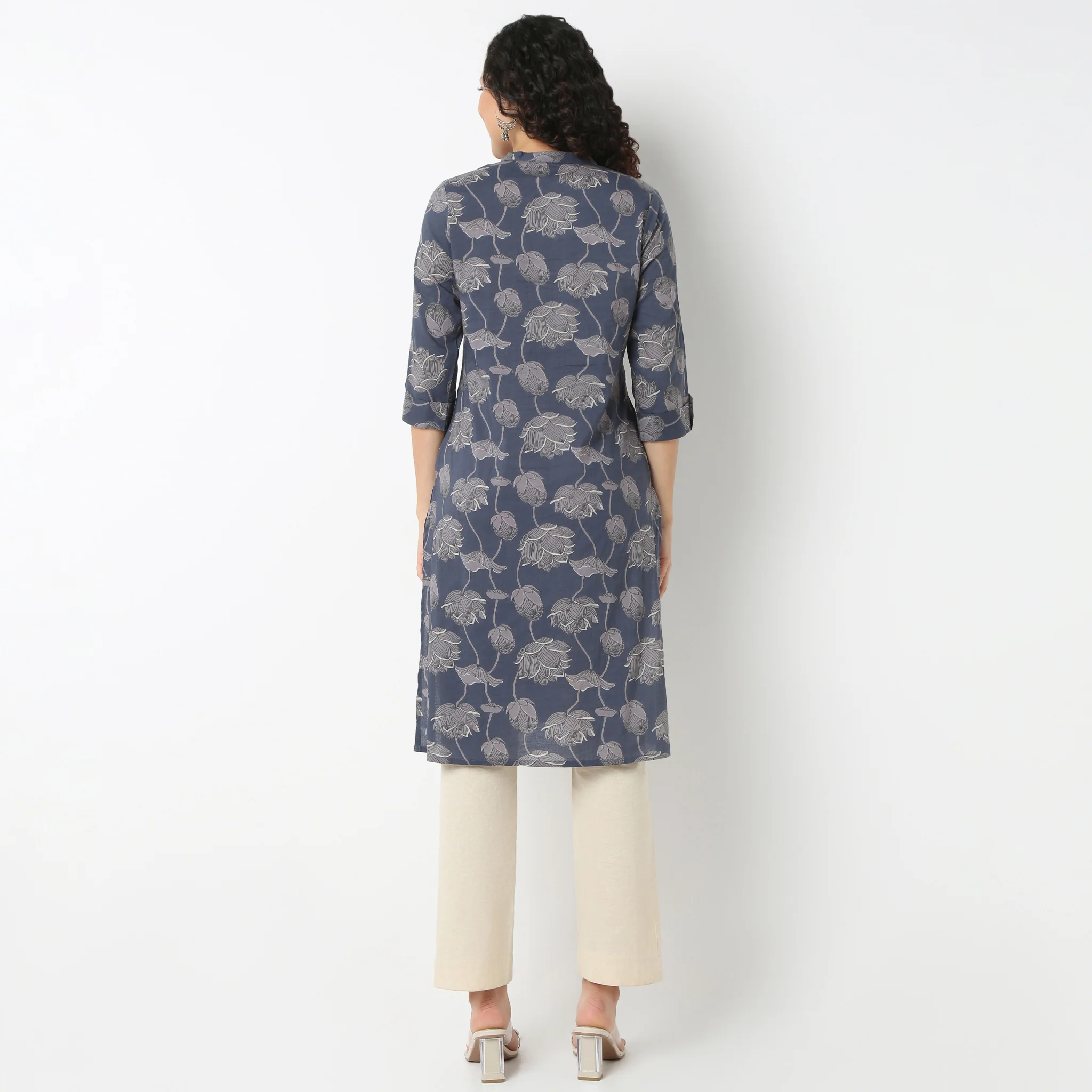 Half Placket Kurta-Cambric - Image 3