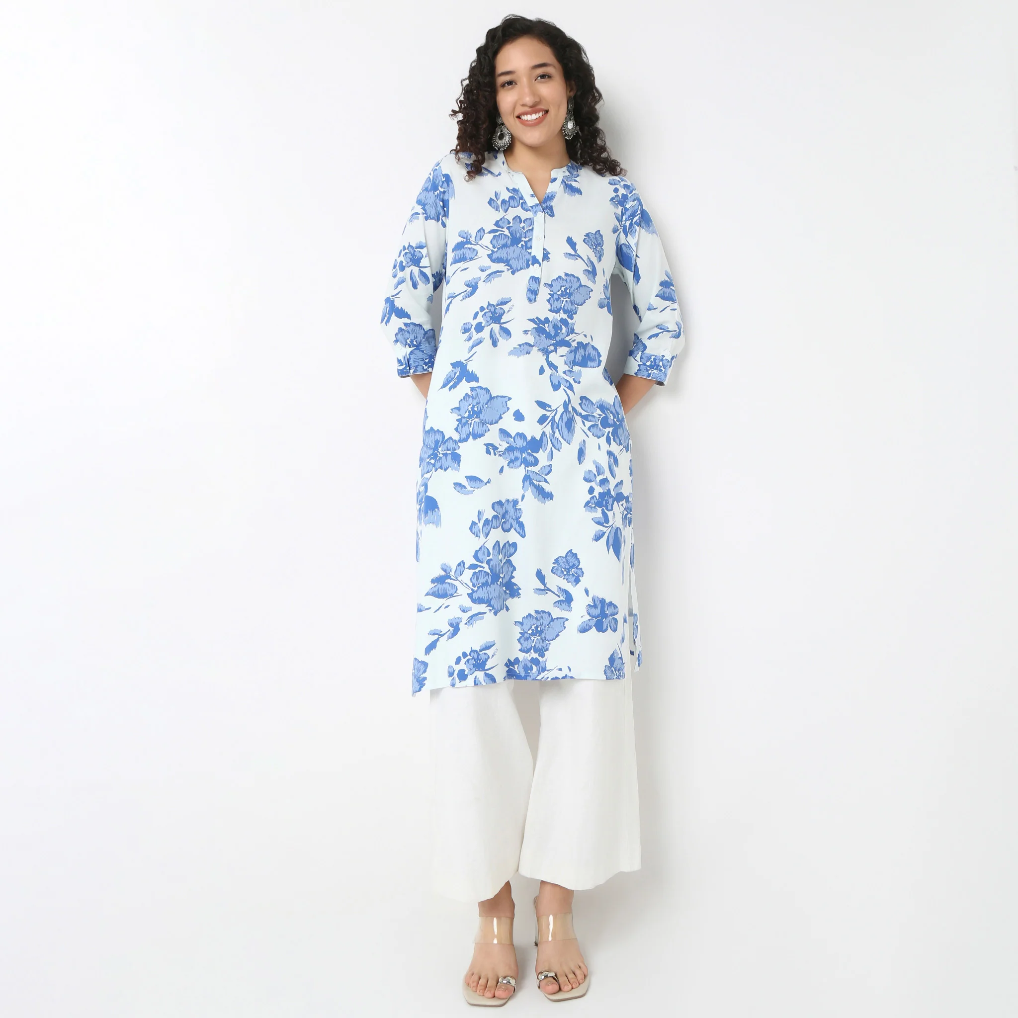Half Placket Kurta-Rayon