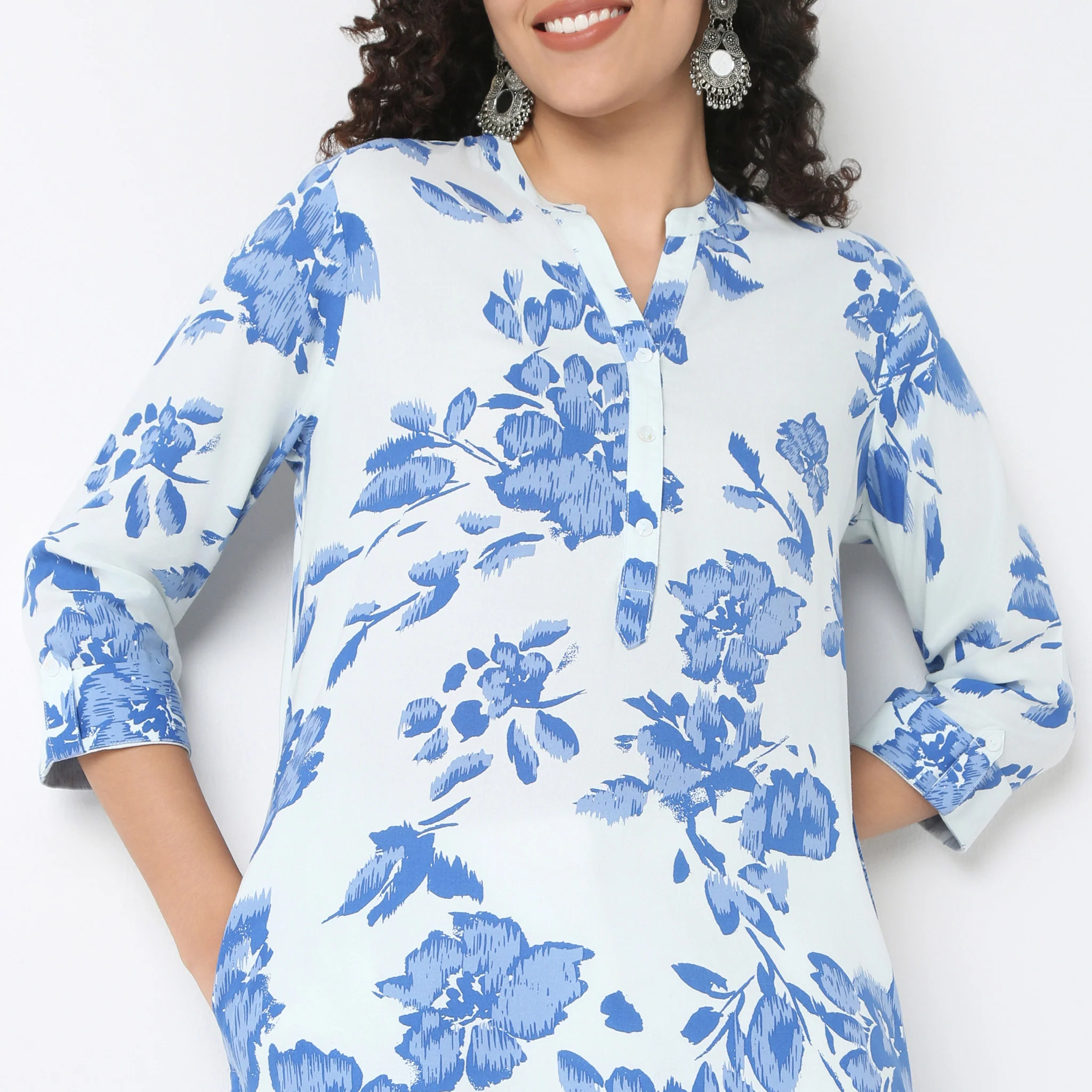 Half Placket Kurta-Rayon - Image 4