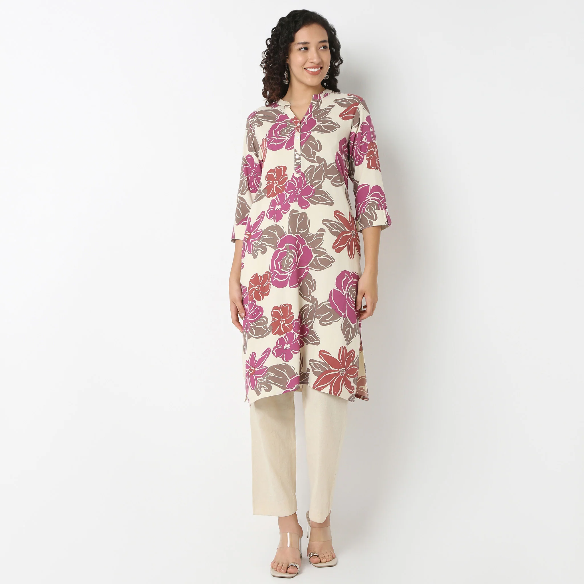 Half Placket Kurta-Rayon - Image 2