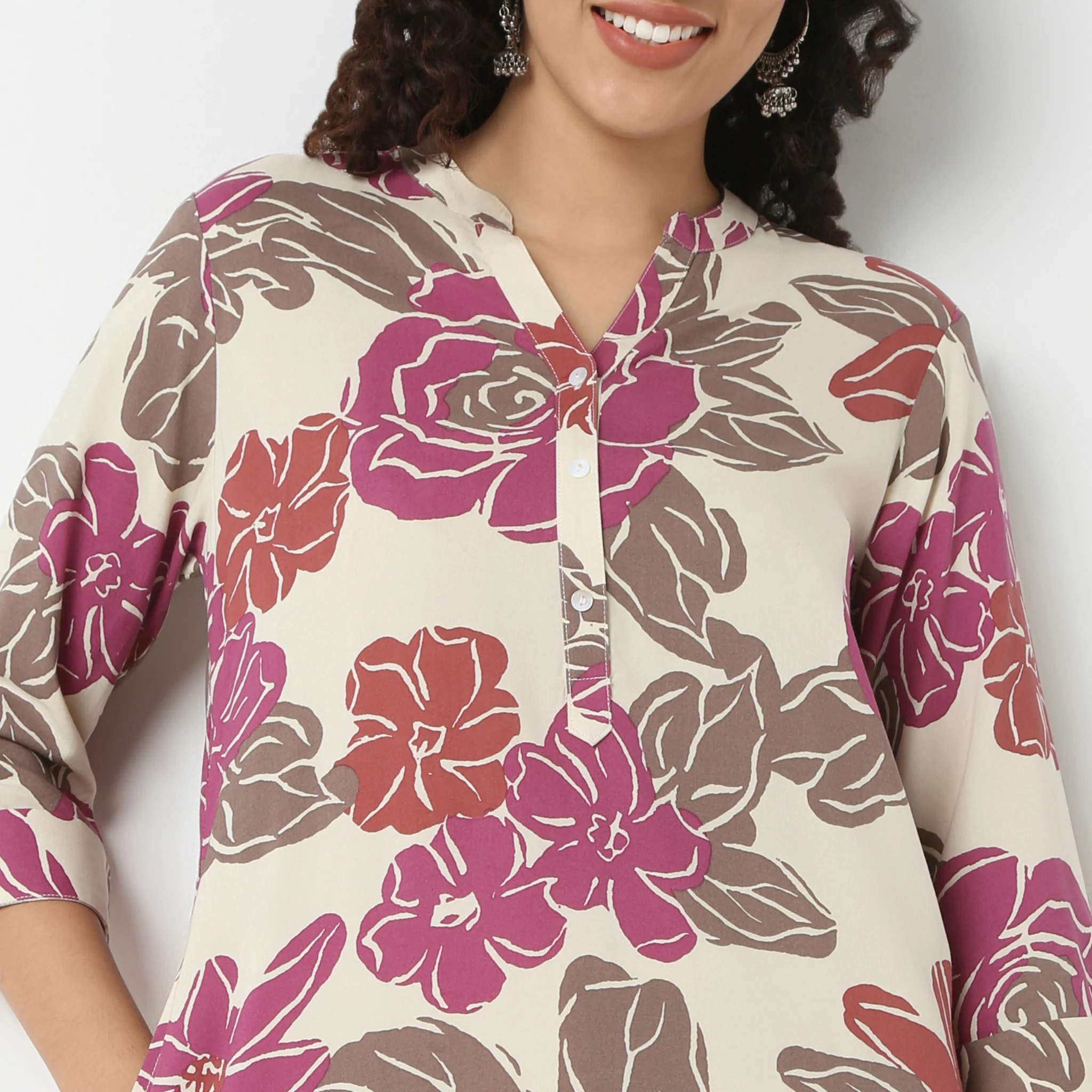 Half Placket Kurta-Rayon - Image 4