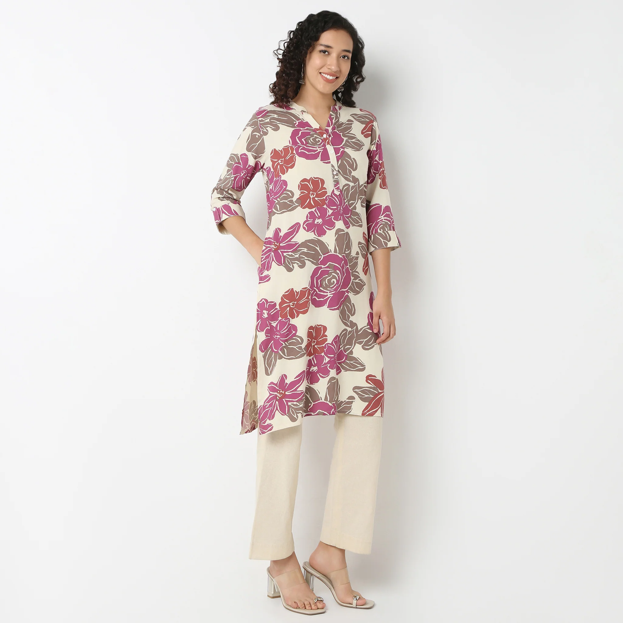 Half Placket Kurta-Rayon - Image 5