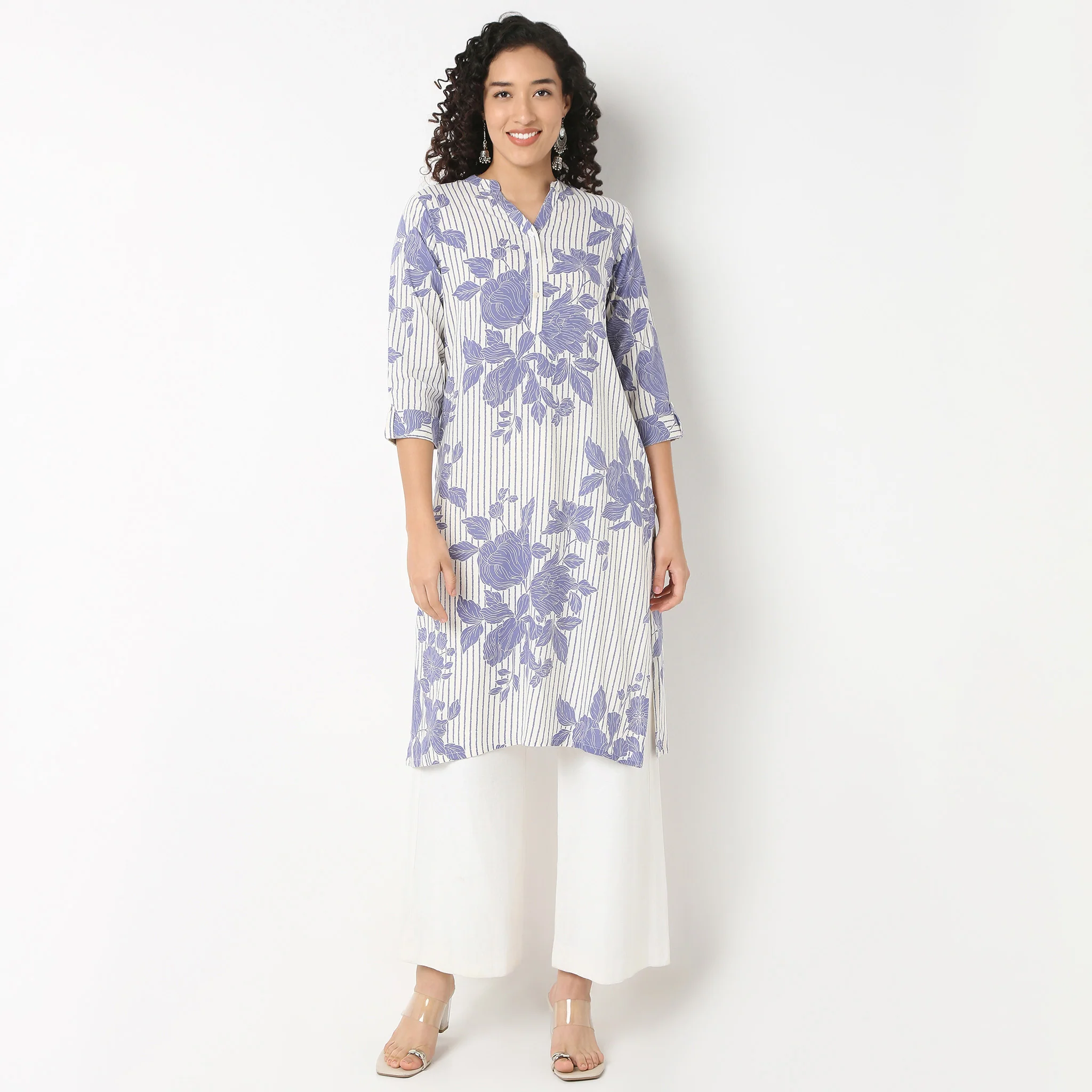 Half Placket Kurta-Rayon - Image 2