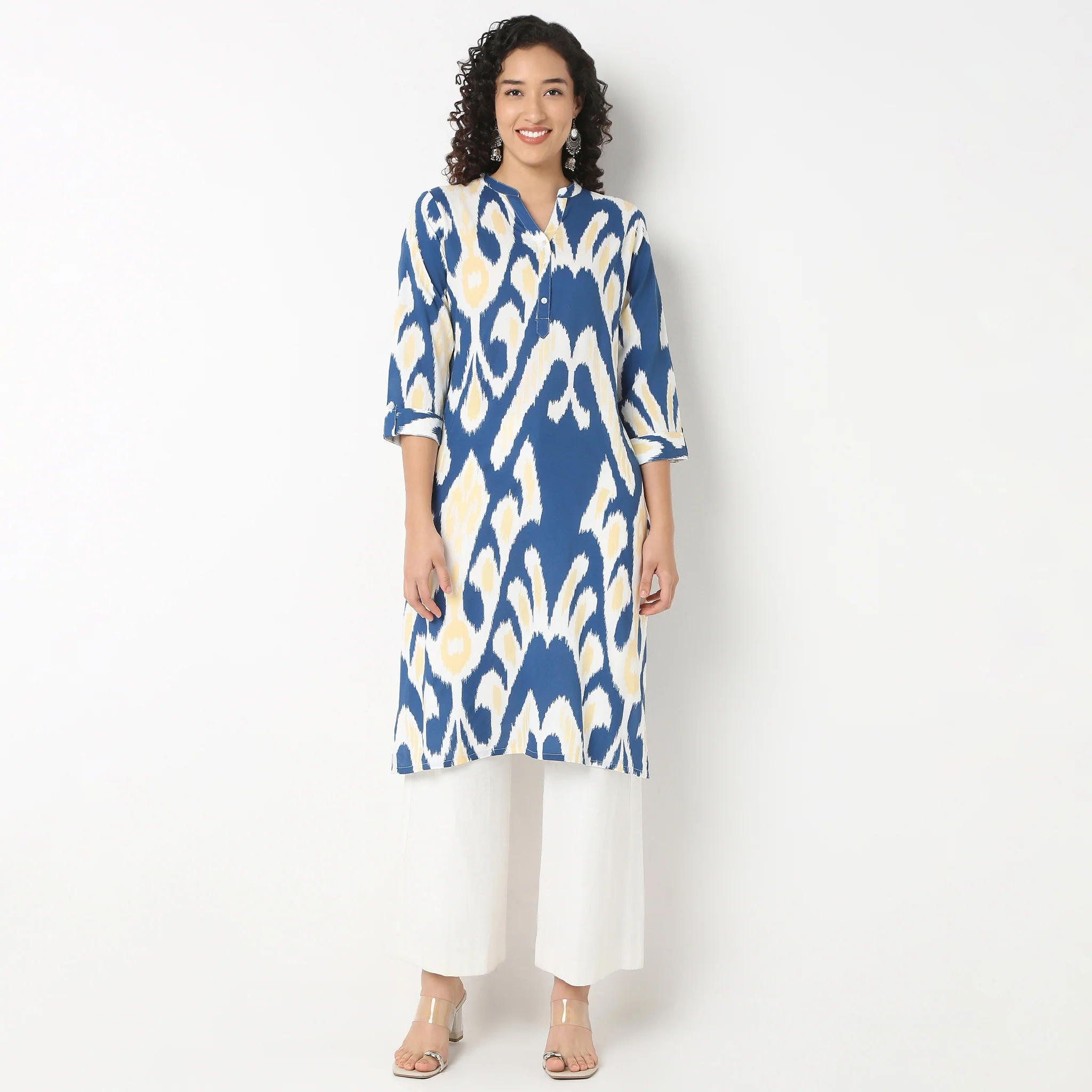 Half Placket Kurta-Rayon - Image 2