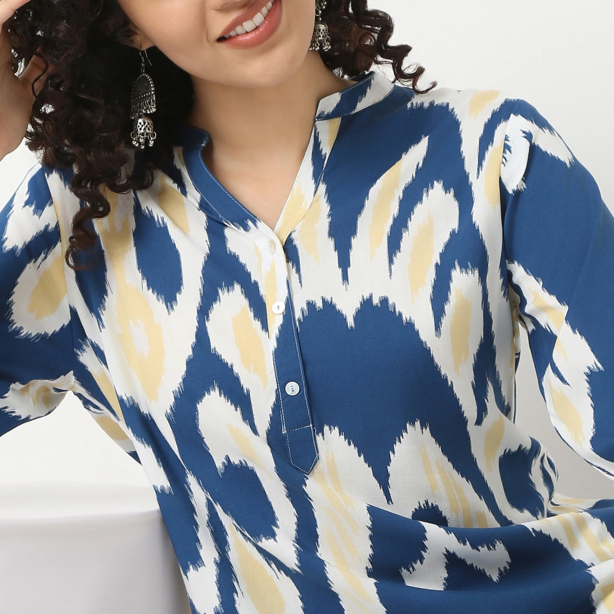Half Placket Kurta-Rayon - Image 4