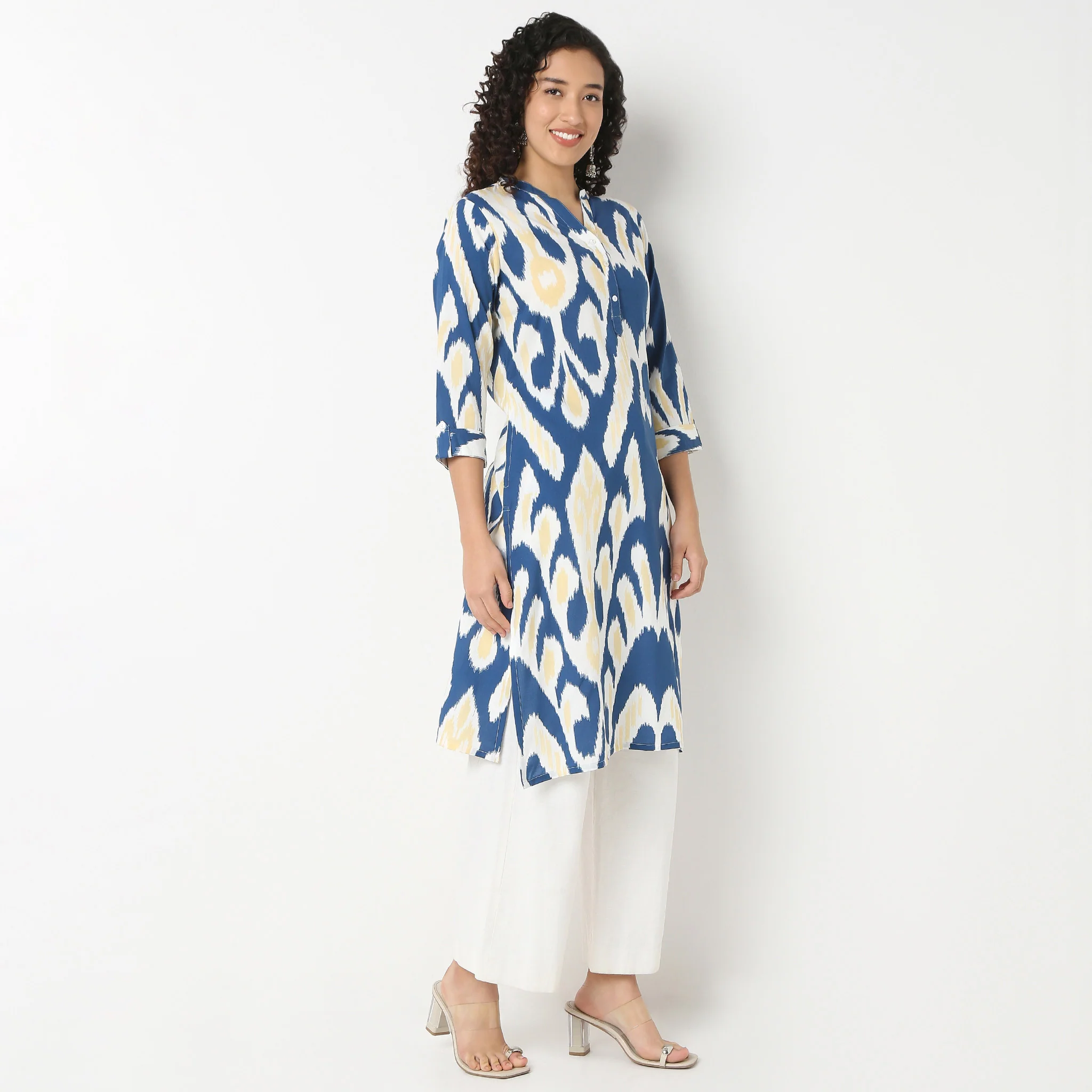 Half Placket Kurta-Rayon - Image 5