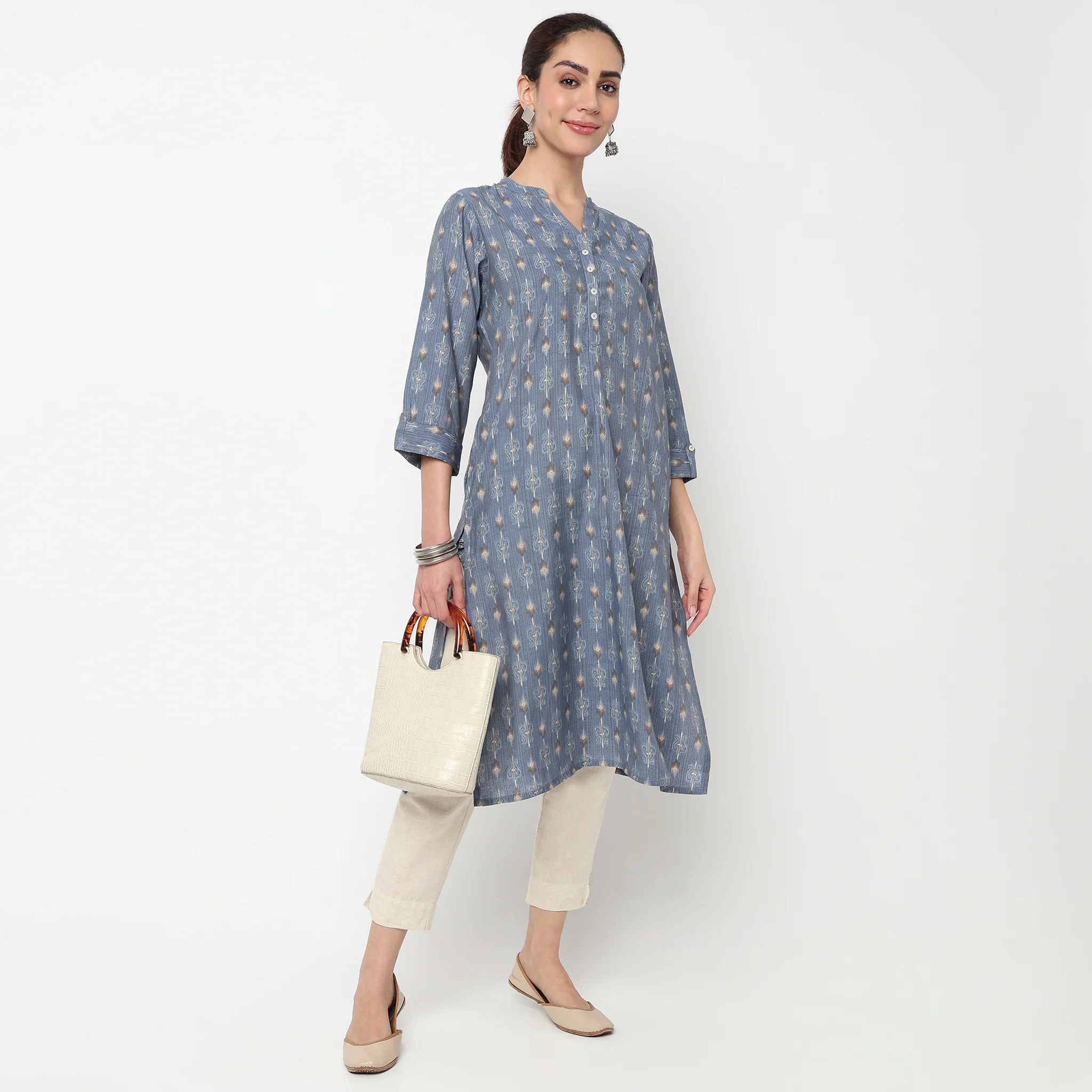 Half Placket Long Kurta