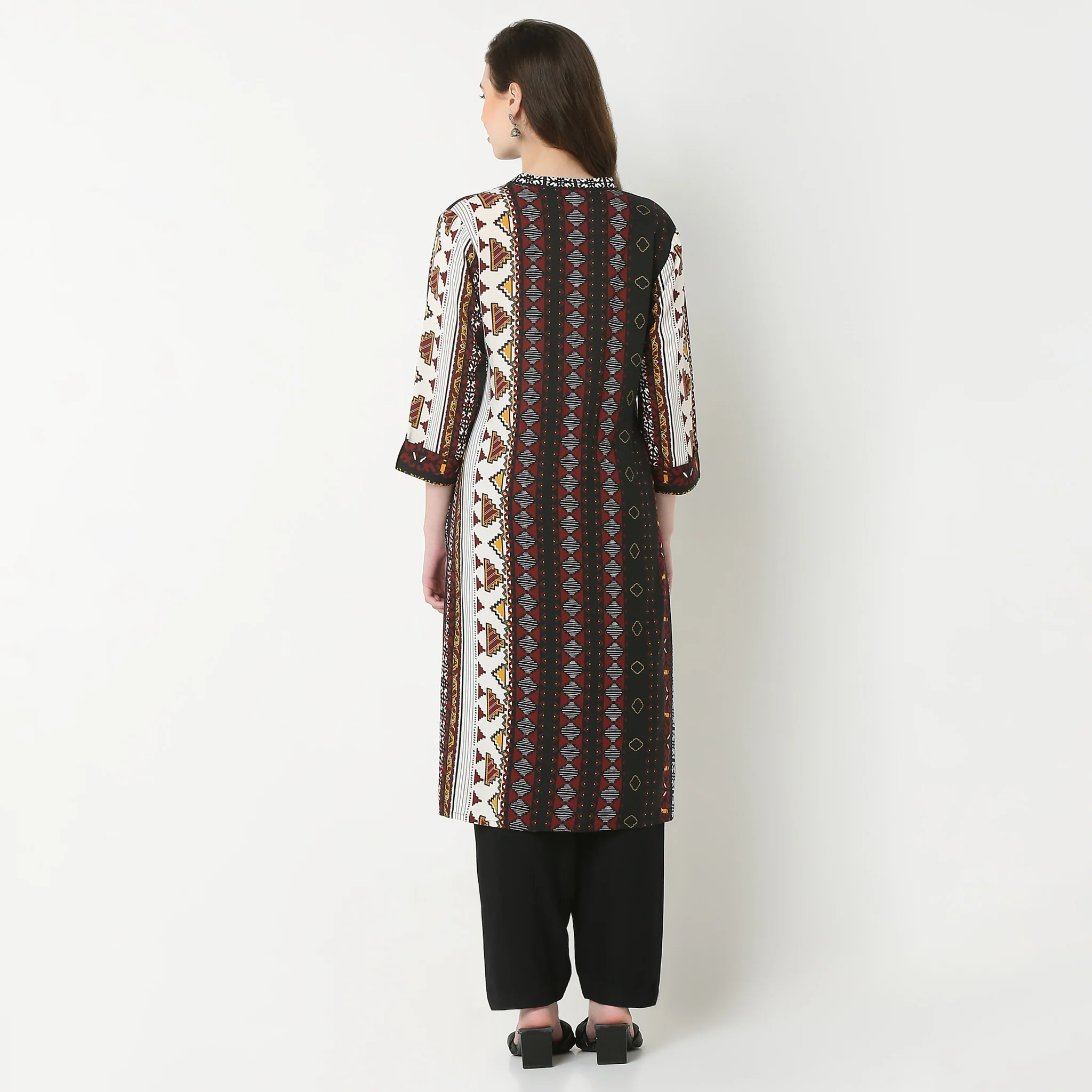 Half Placket Printed Kurta - Image 3