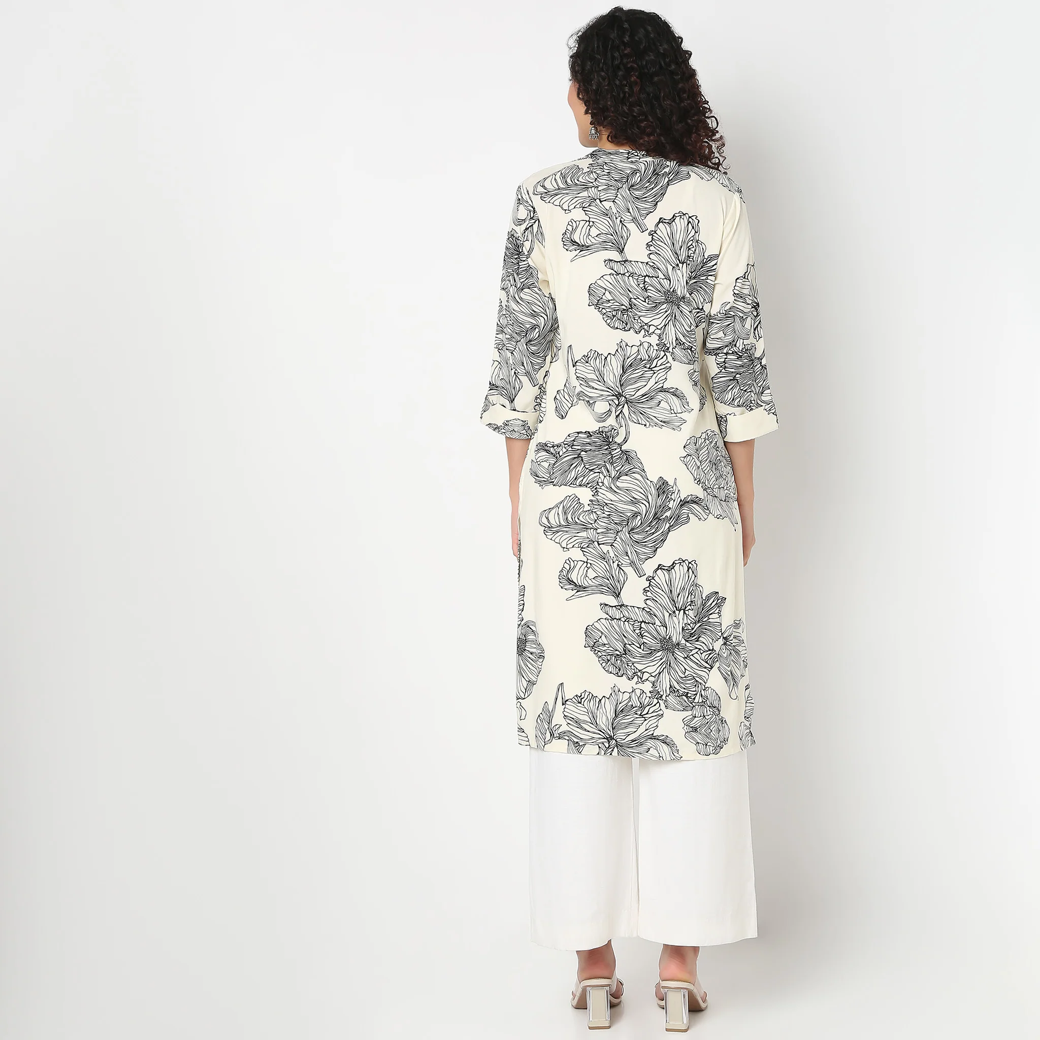 Half Placket Rayon Kurta - Image 3