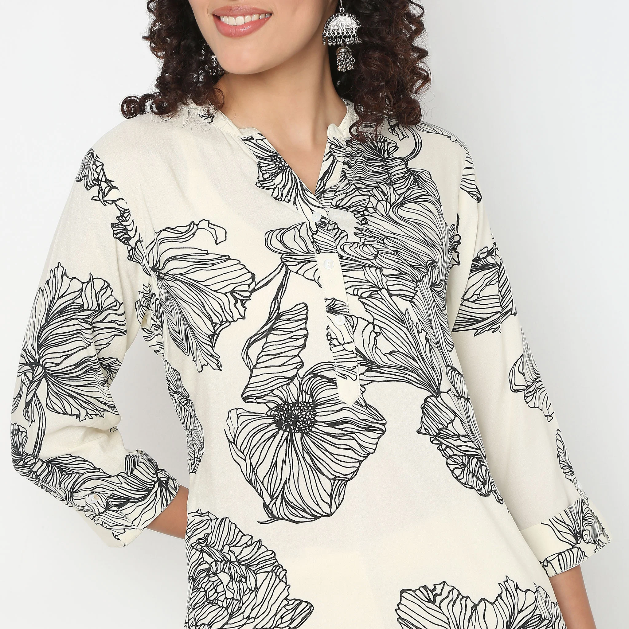 Half Placket Rayon Kurta - Image 4