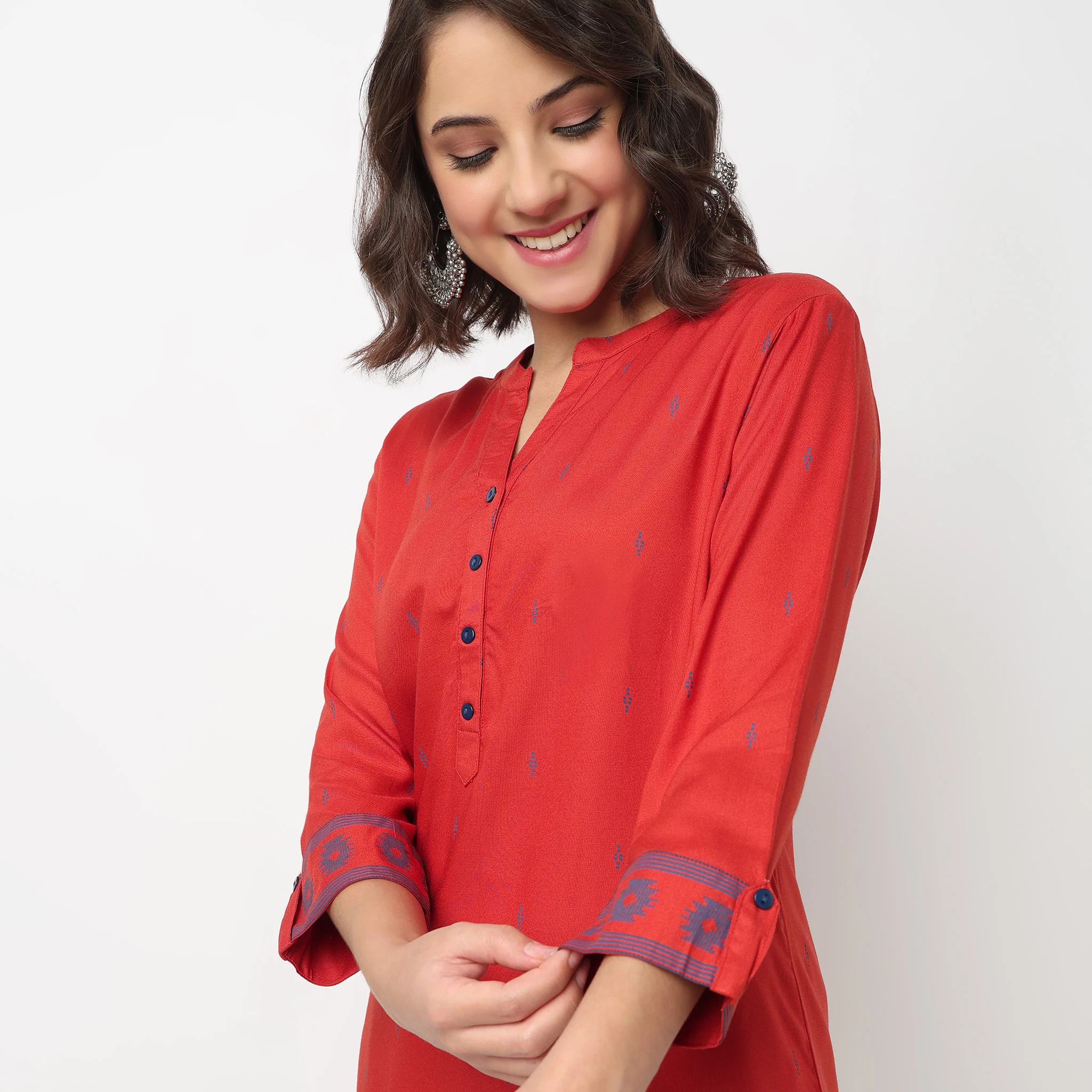 Half Placket Short Kurta - Image 4