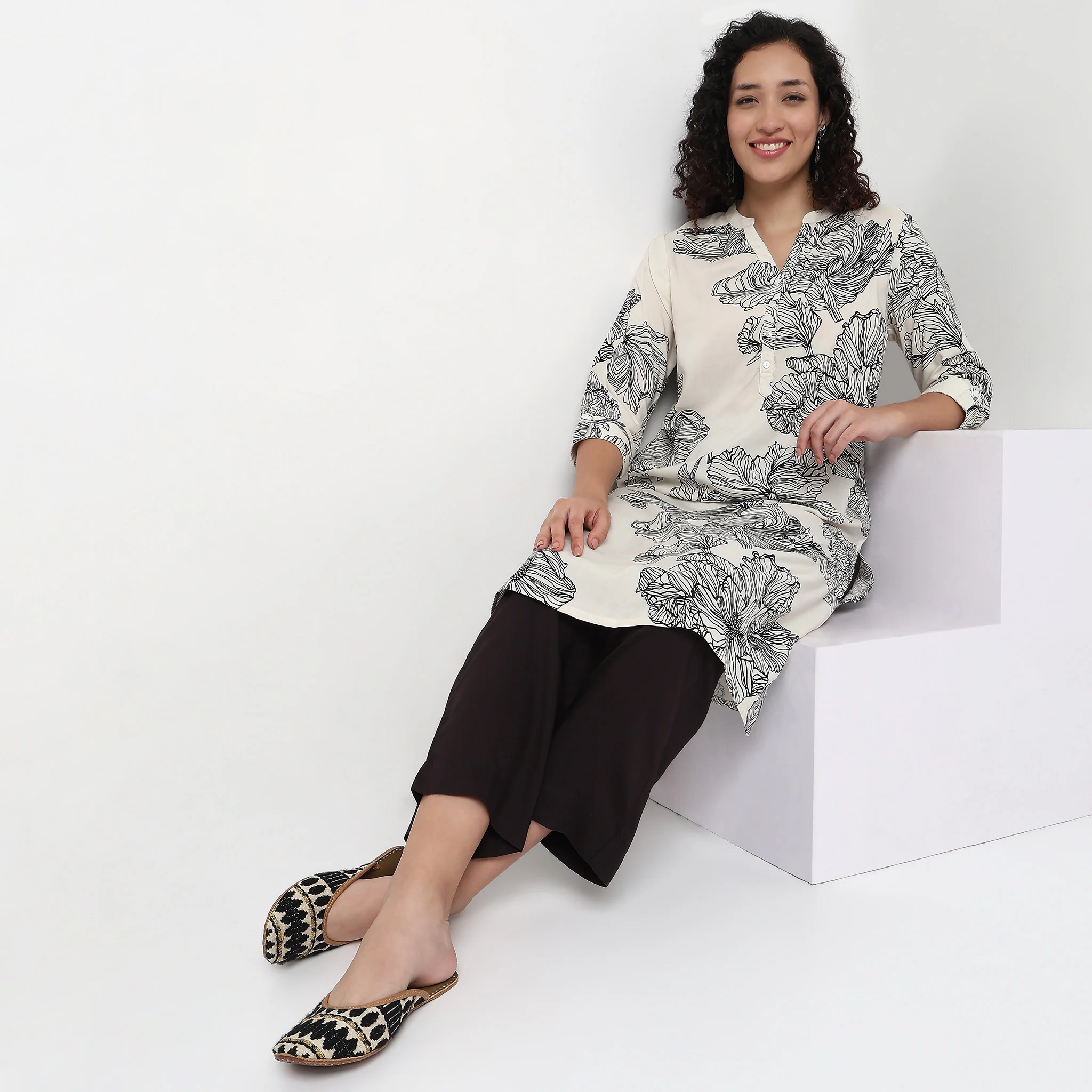 Half Placket Straight Kurta