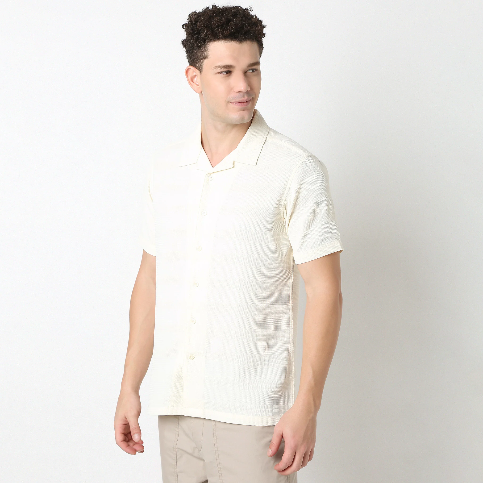 Half Sleeve Camp Collar Mood Shirt - Image 10