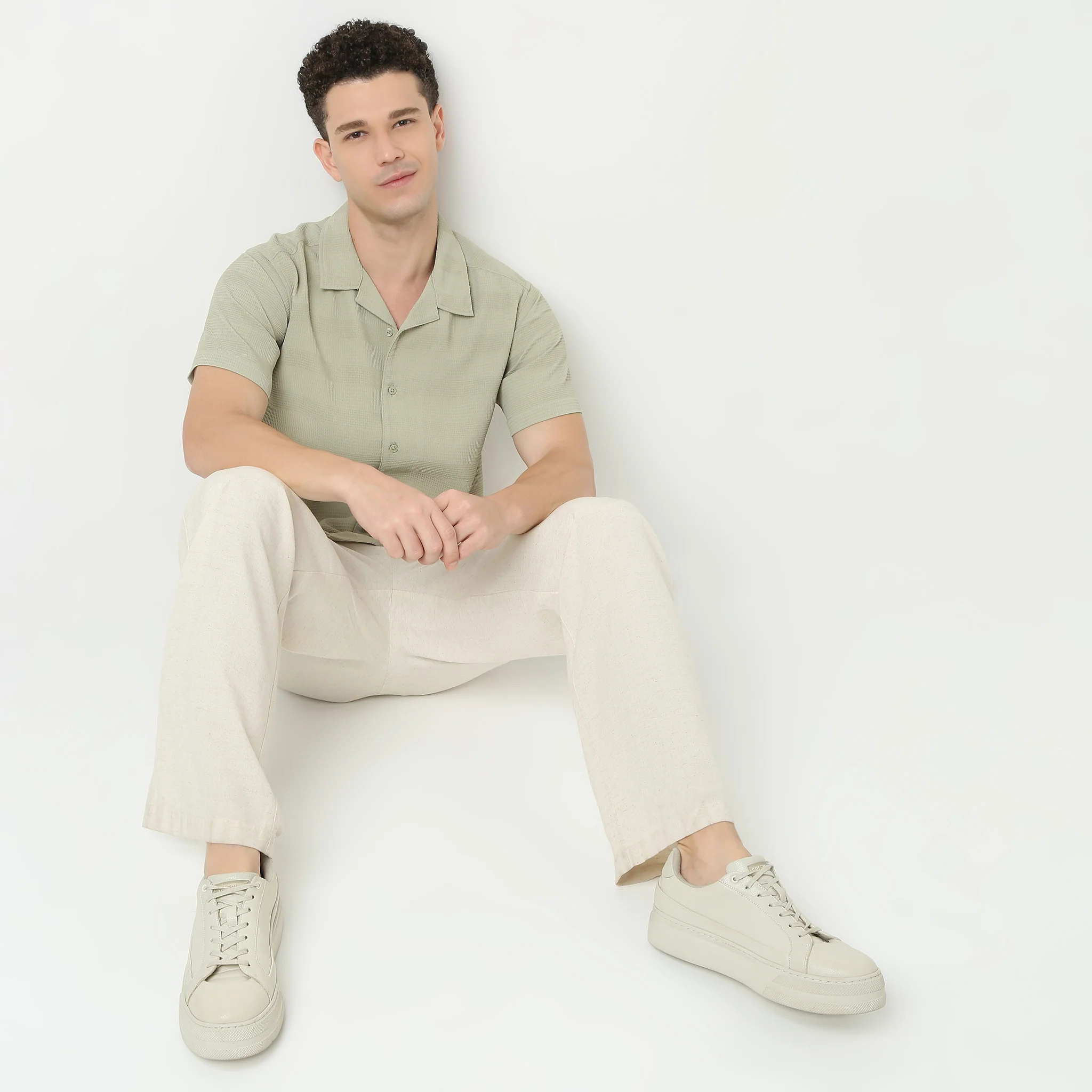 Half Sleeve Camp Collar Mood Shirt - Image 2