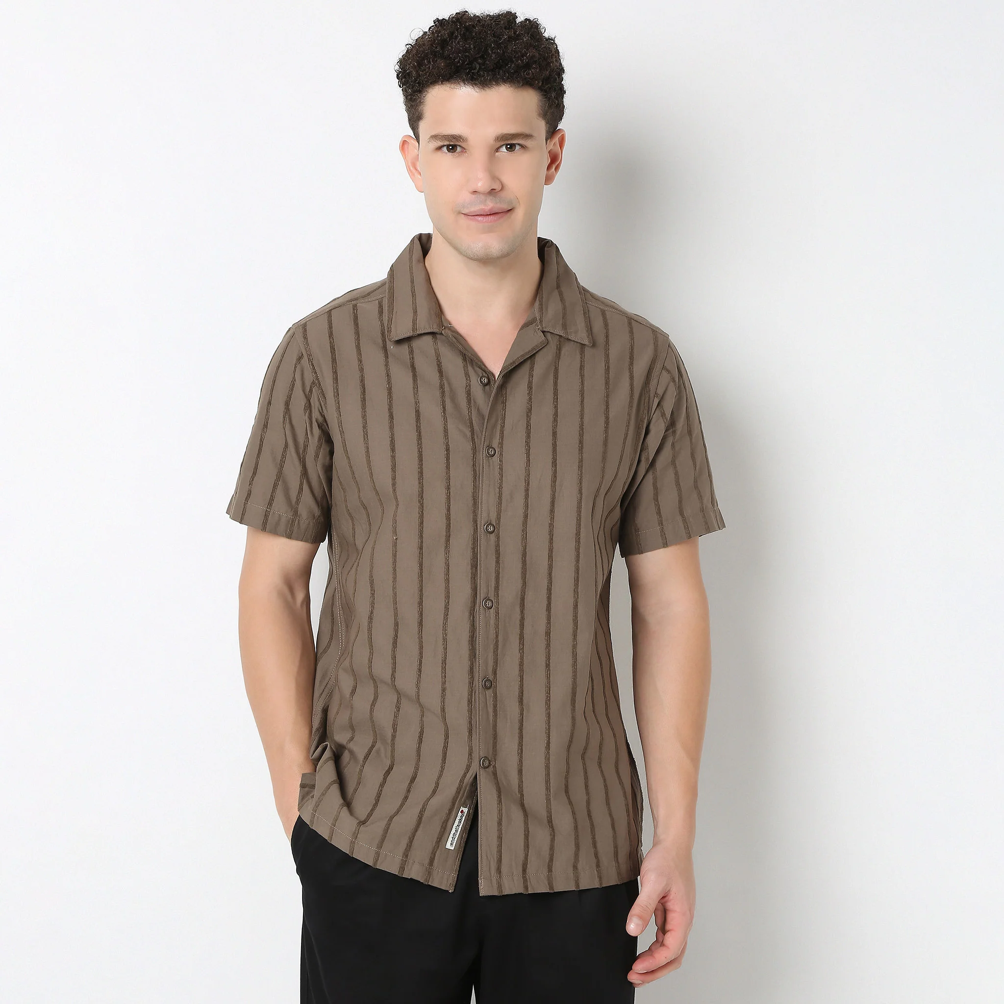 Half Sleeve Solid Mood Shirt - Image 2