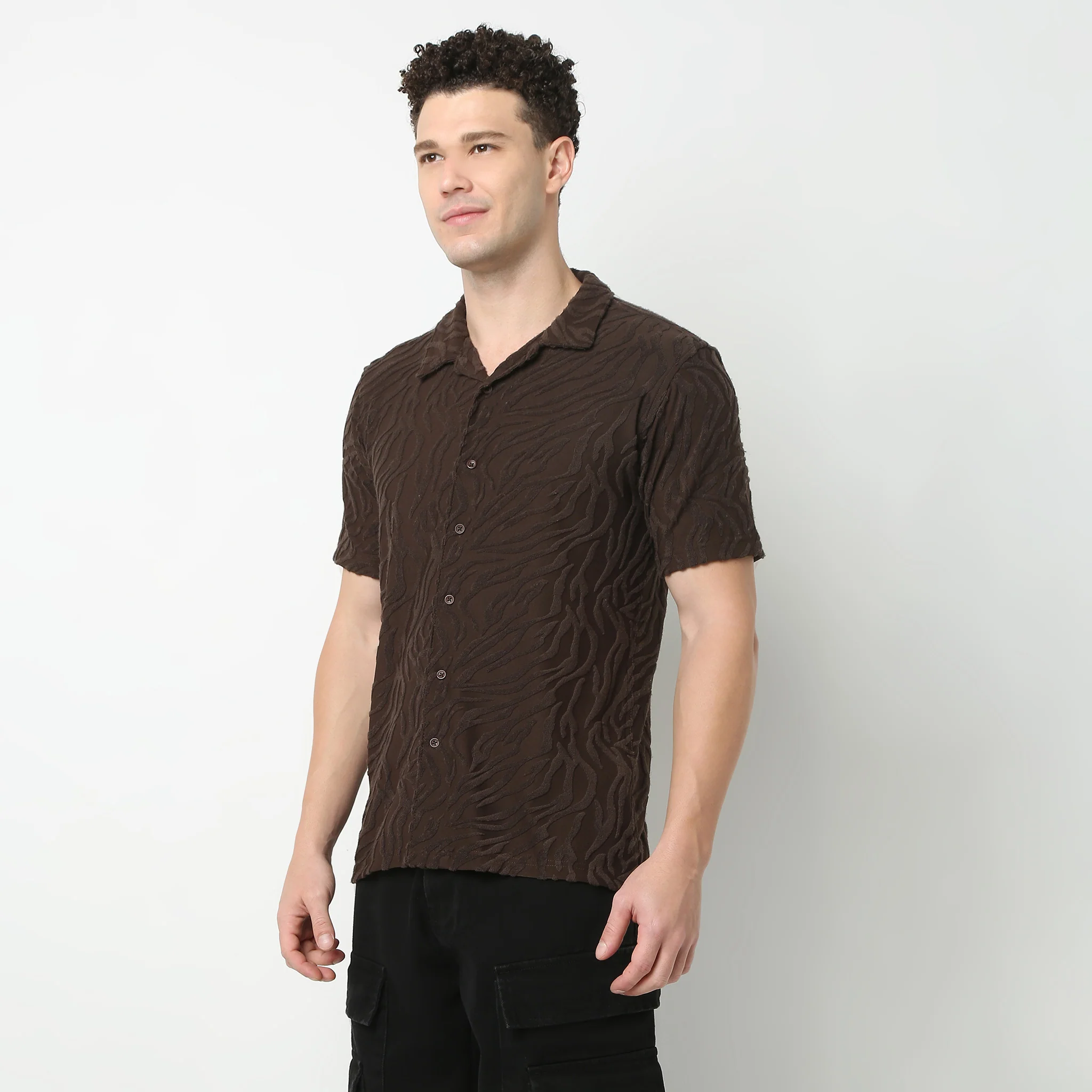 Half Sleeve Textured Cuban Shirt - Image 10
