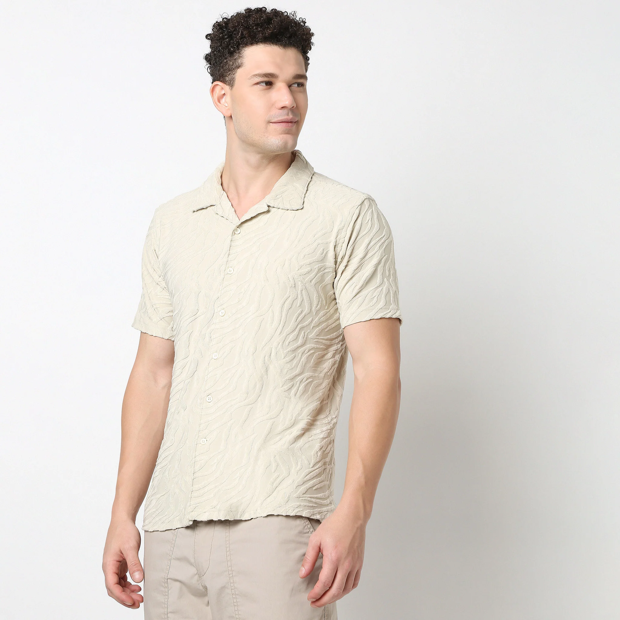 Half Sleeve Textured Cuban Shirt - Image 5