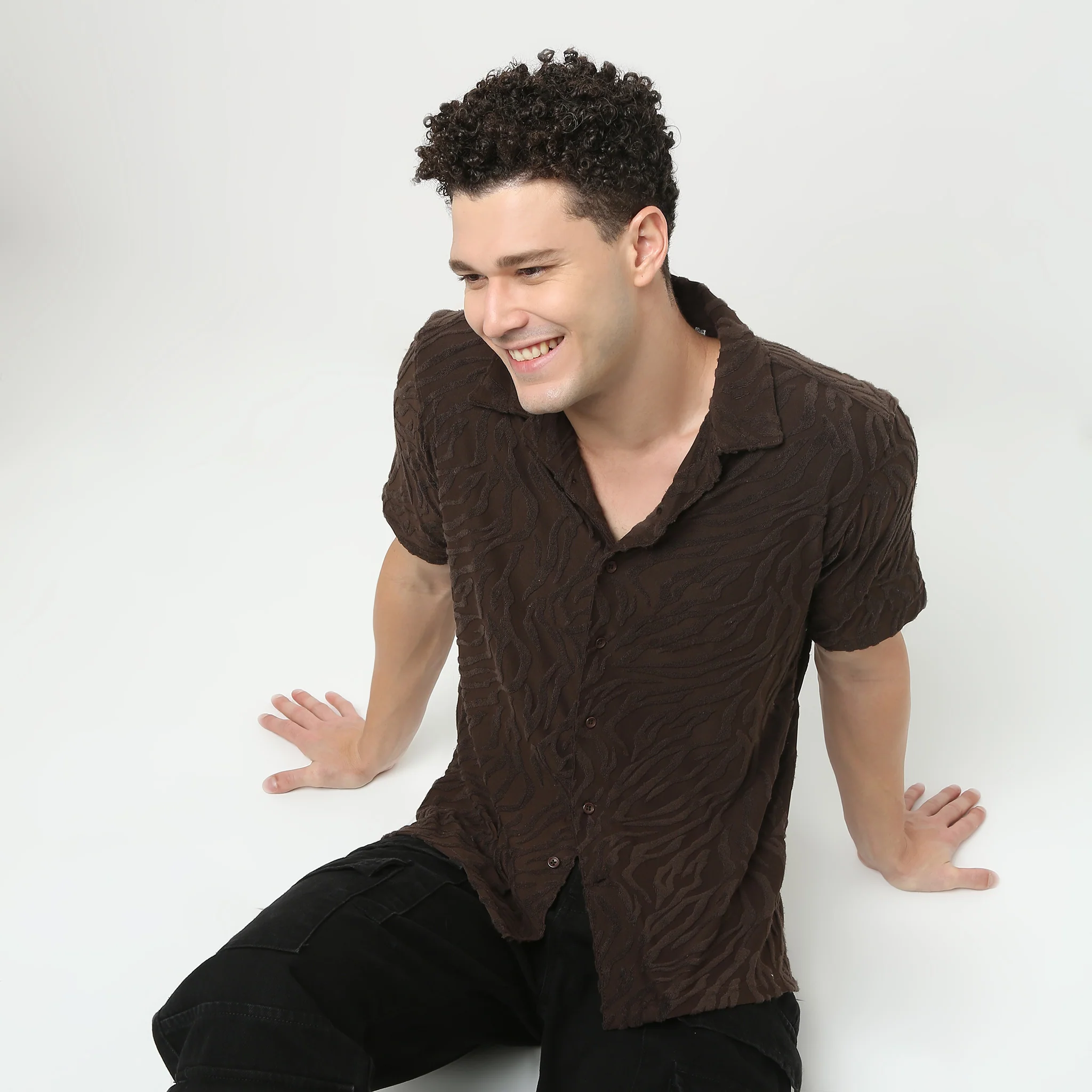 Half Sleeve Textured Cuban Shirt - Image 6