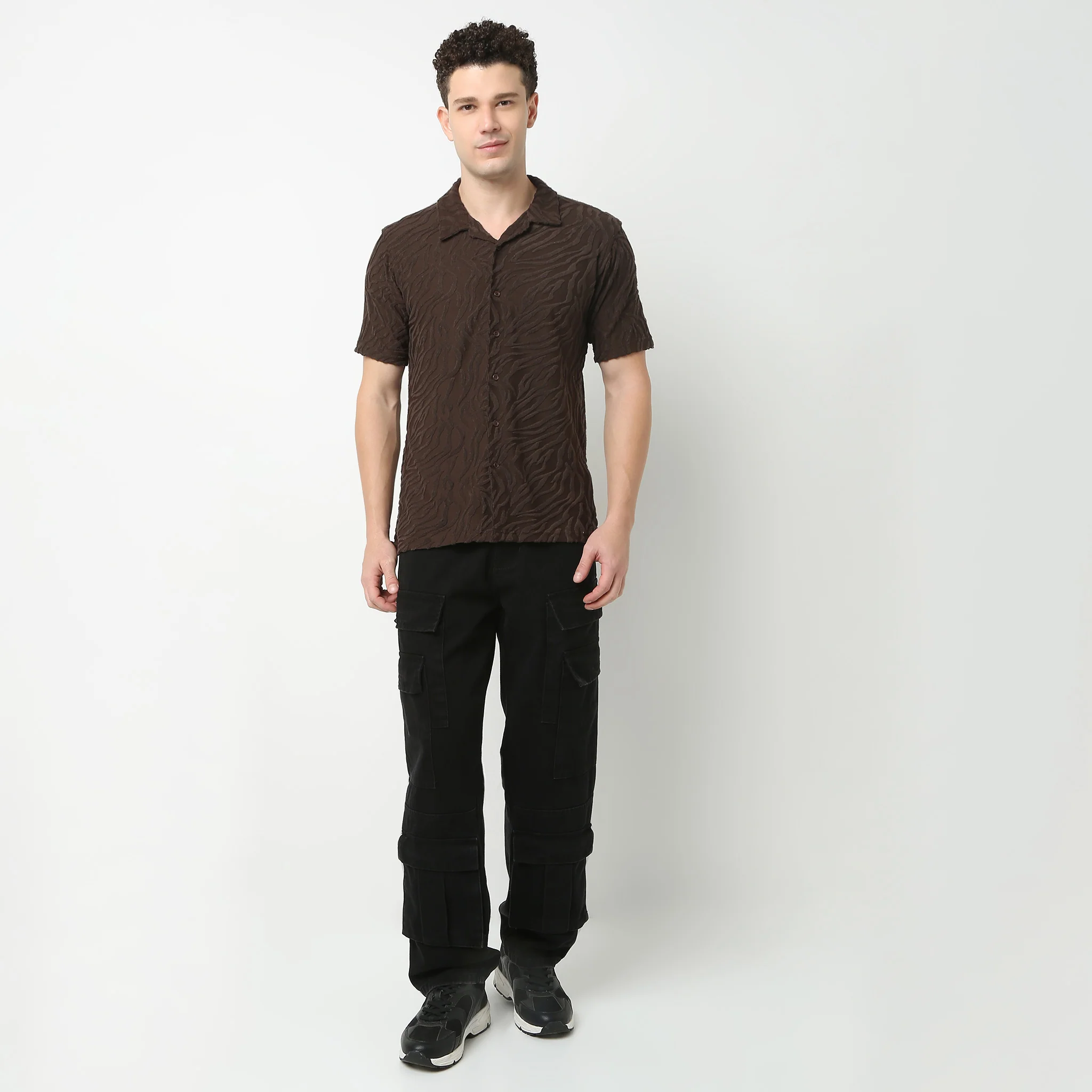 Half Sleeve Textured Cuban Shirt - Image 7
