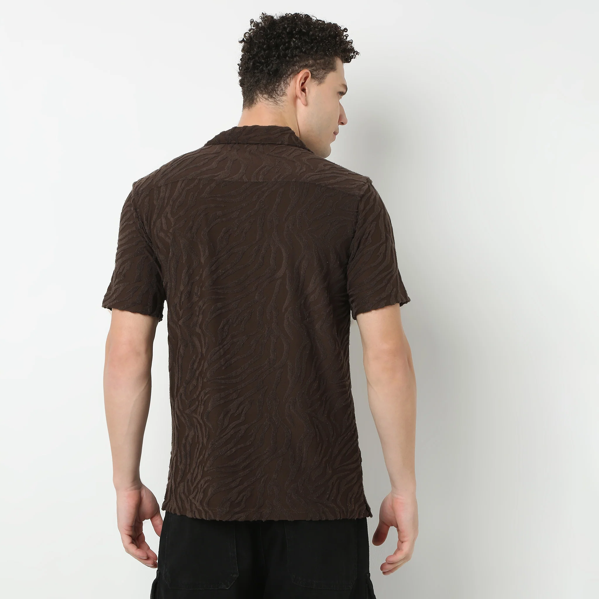 Half Sleeve Textured Cuban Shirt - Image 8