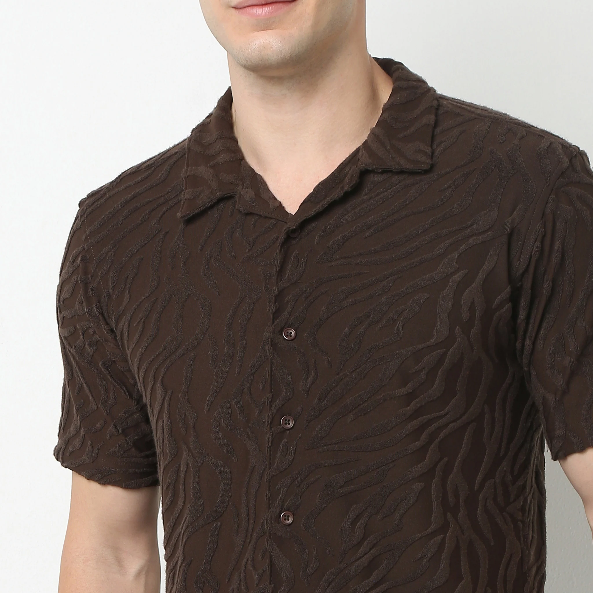 Half Sleeve Textured Cuban Shirt - Image 9