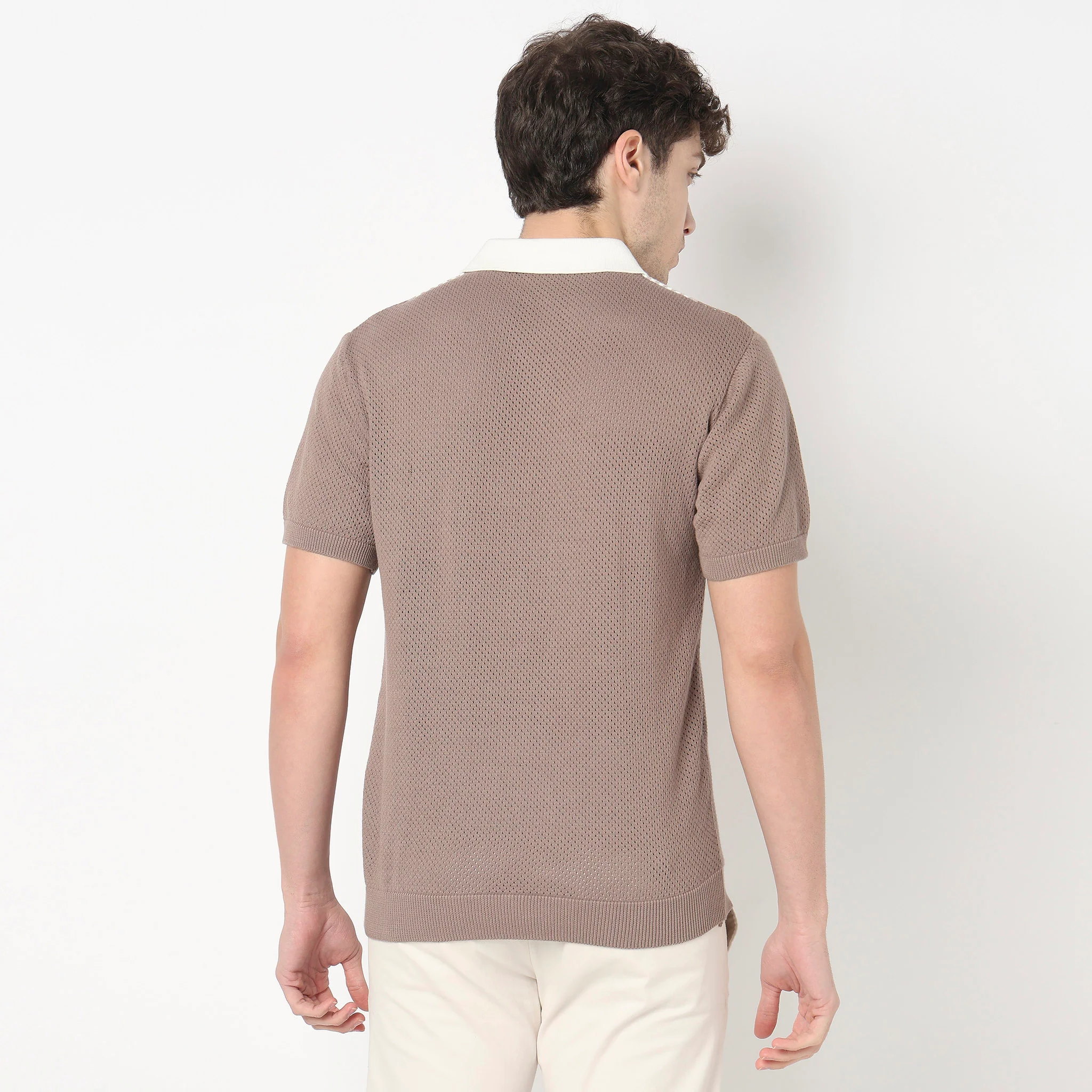 Hand Knit Jersey Striped Flat Knit T-Shirt - Image 3