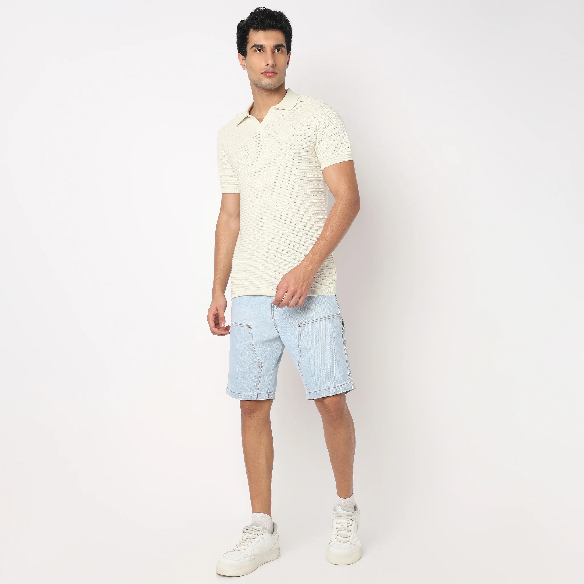 Hand Knit Jersey Structured T-Shirt