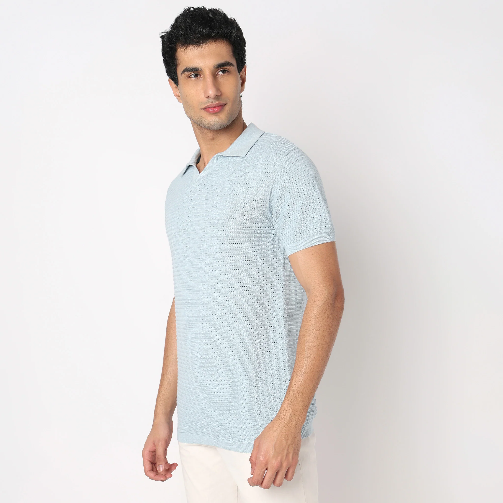 Hand Knit Jersey Structured T-Shirt - Image 10
