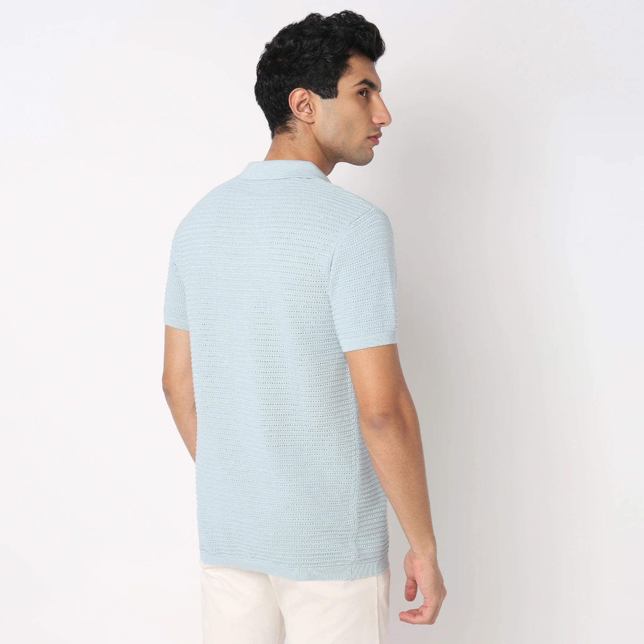 Hand Knit Jersey Structured T-Shirt - Image 8