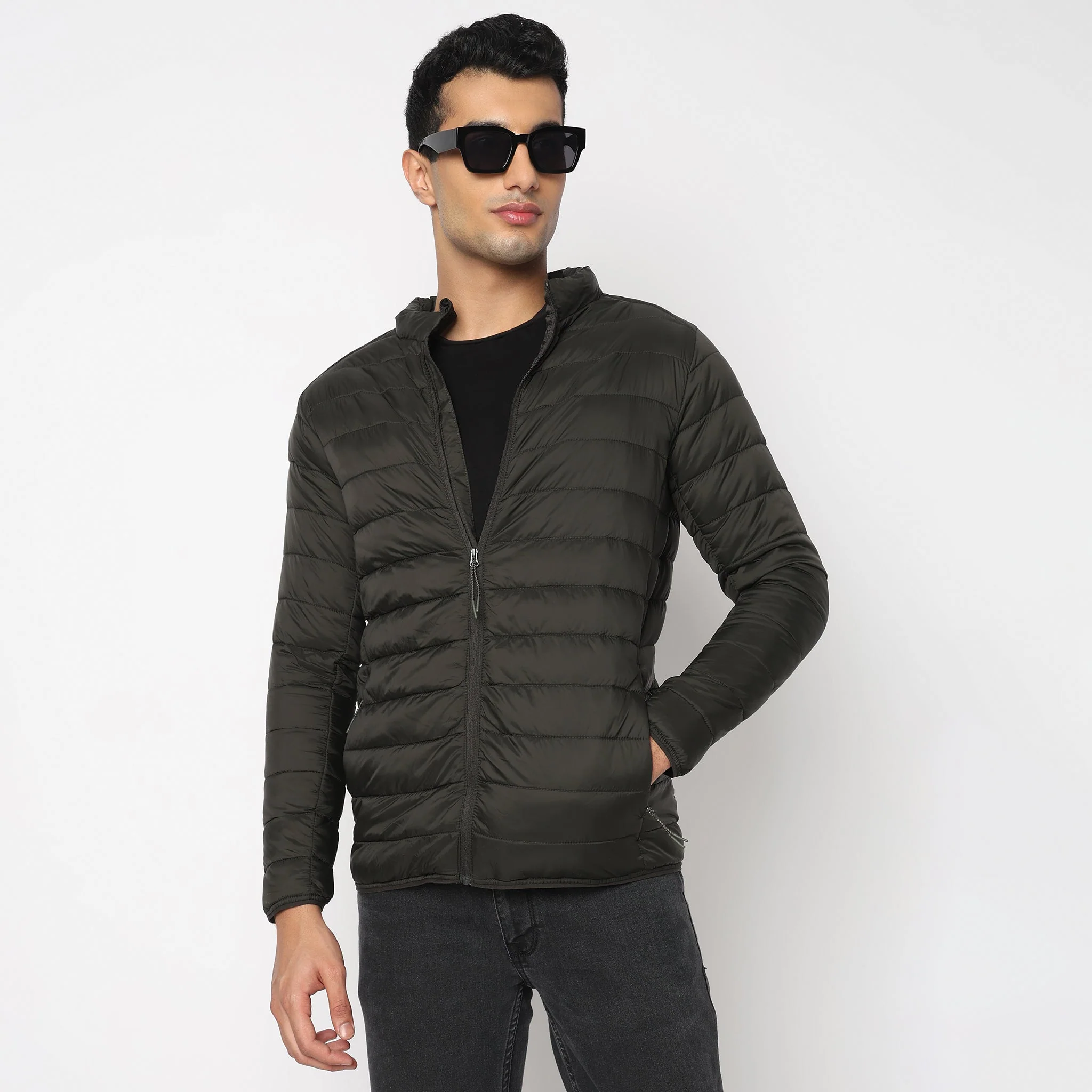 Heat-X Ultrapuff High Neck Full Sleeve Bomber Jacket - Water Repellant Fabric with Zippered Hand Pockets - Image 14