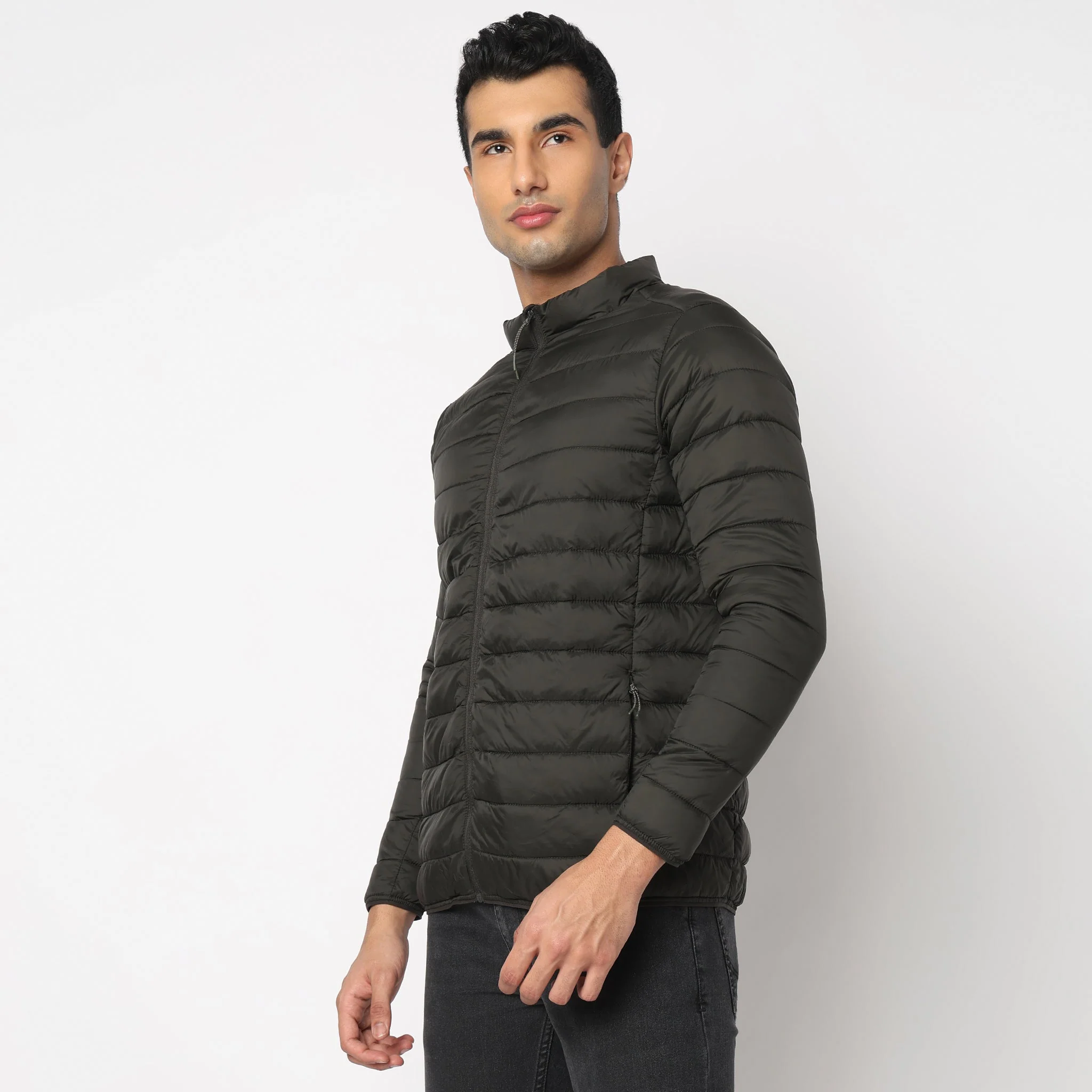 Heat-X Ultrapuff High Neck Full Sleeve Bomber Jacket - Water Repellant Fabric with Zippered Hand Pockets - Image 17