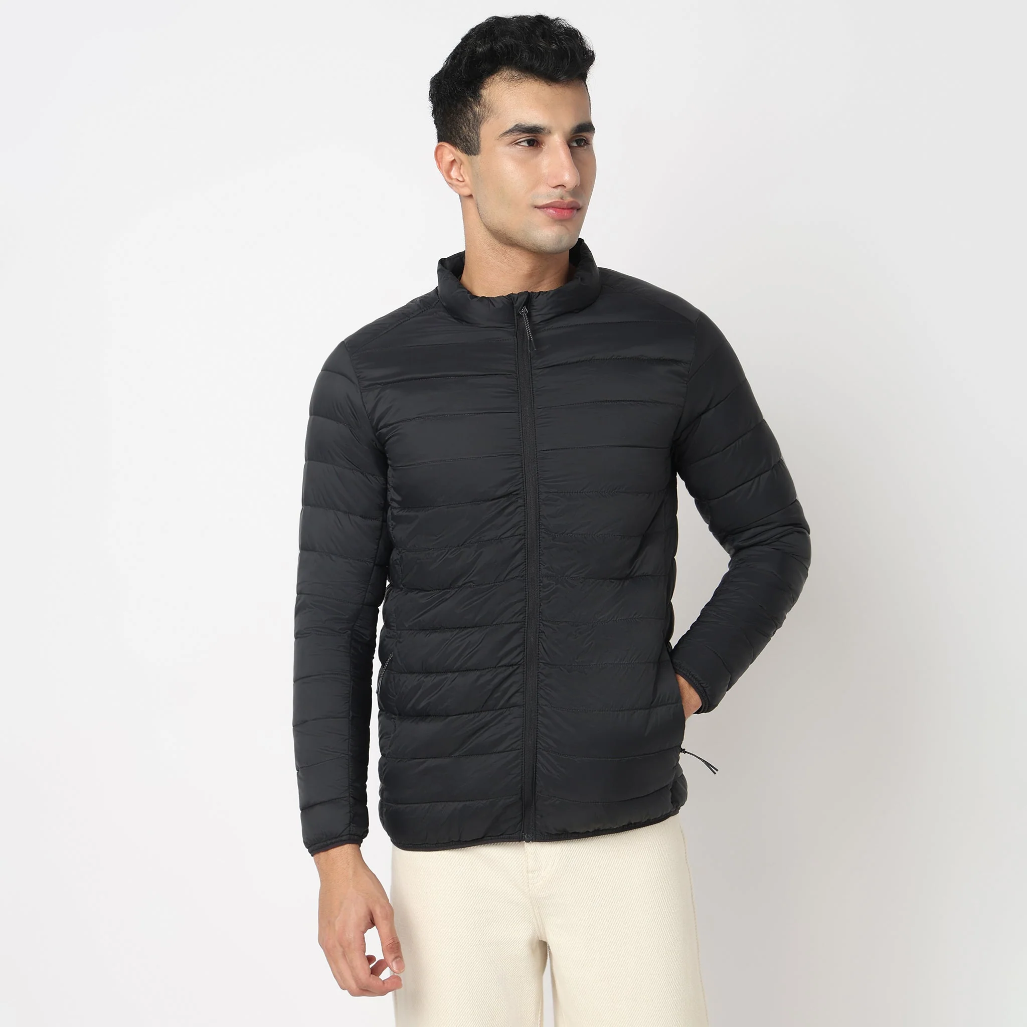 Heat-X Ultrapuff High Neck Full Sleeve Bomber Jacket - Water Repellant Fabric with Zippered Hand Pockets - Image 2