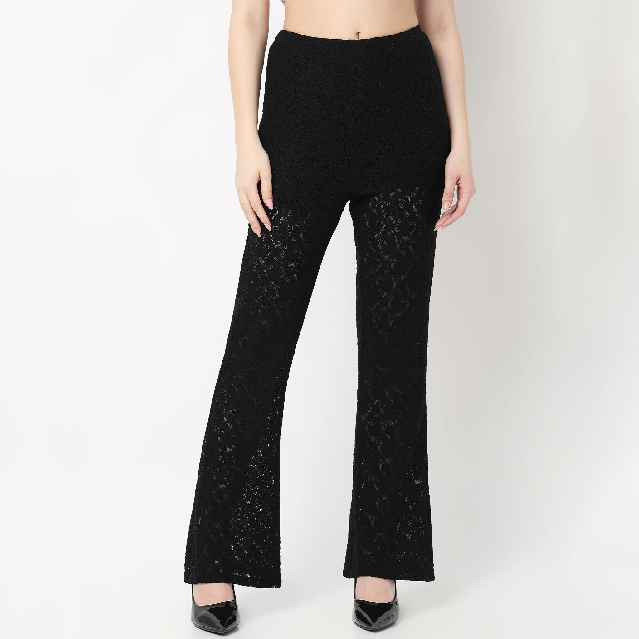 High Rise Boot Cut Lace Palazzo - Image 2