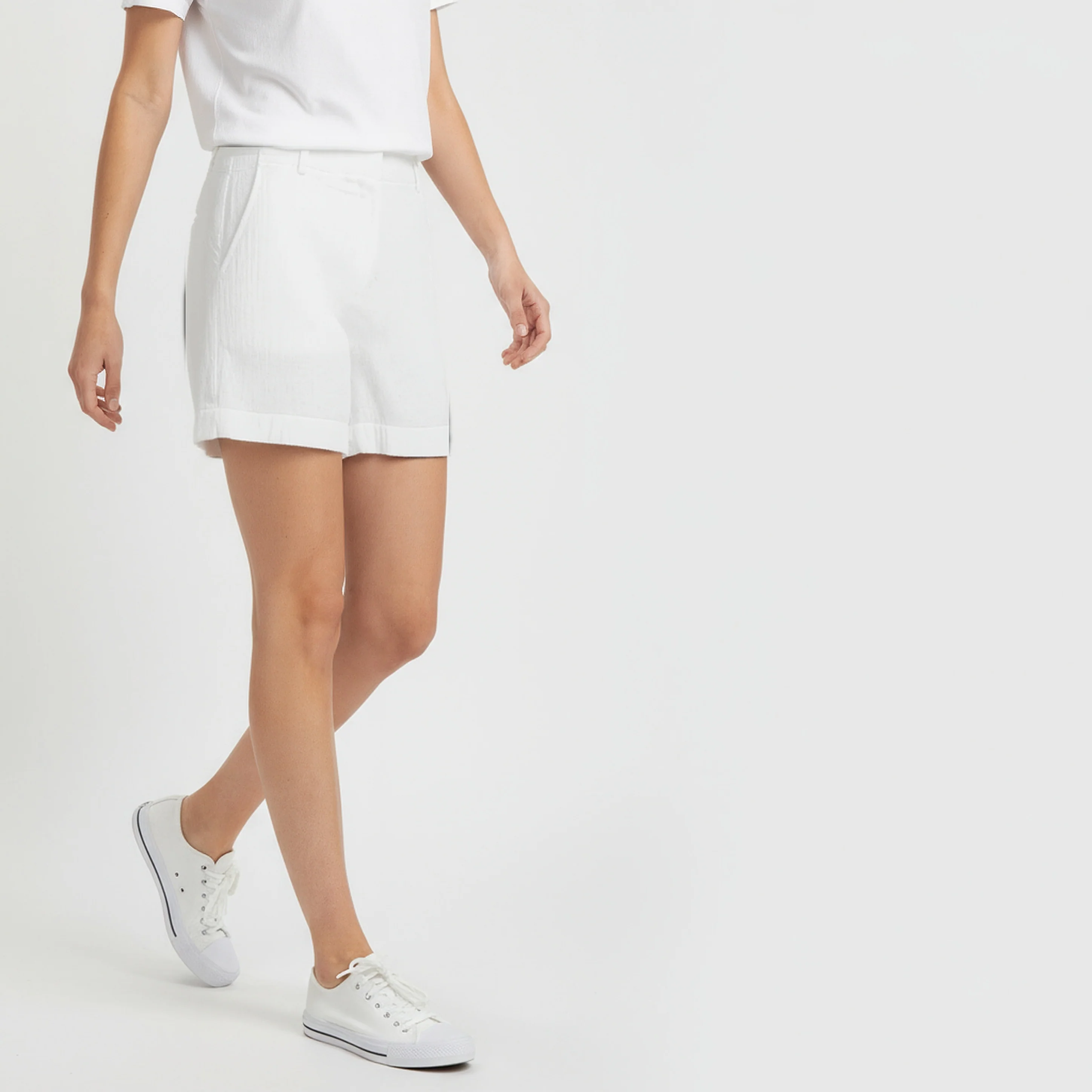 High Rise Cotton Shorts - Image 5