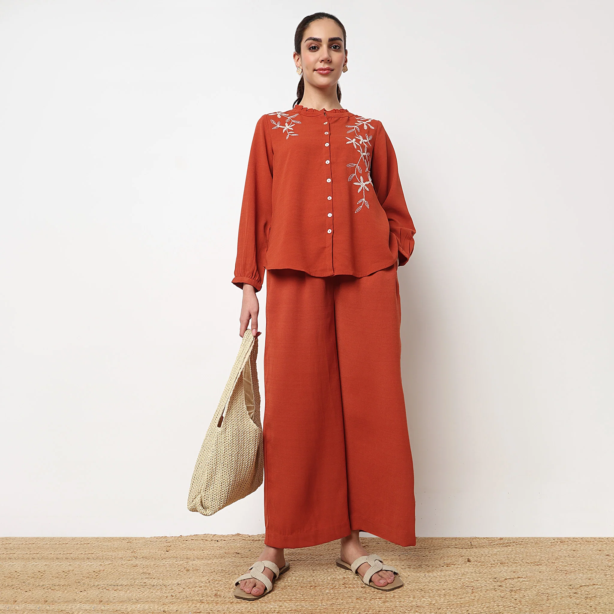 High Rise Straight Pants