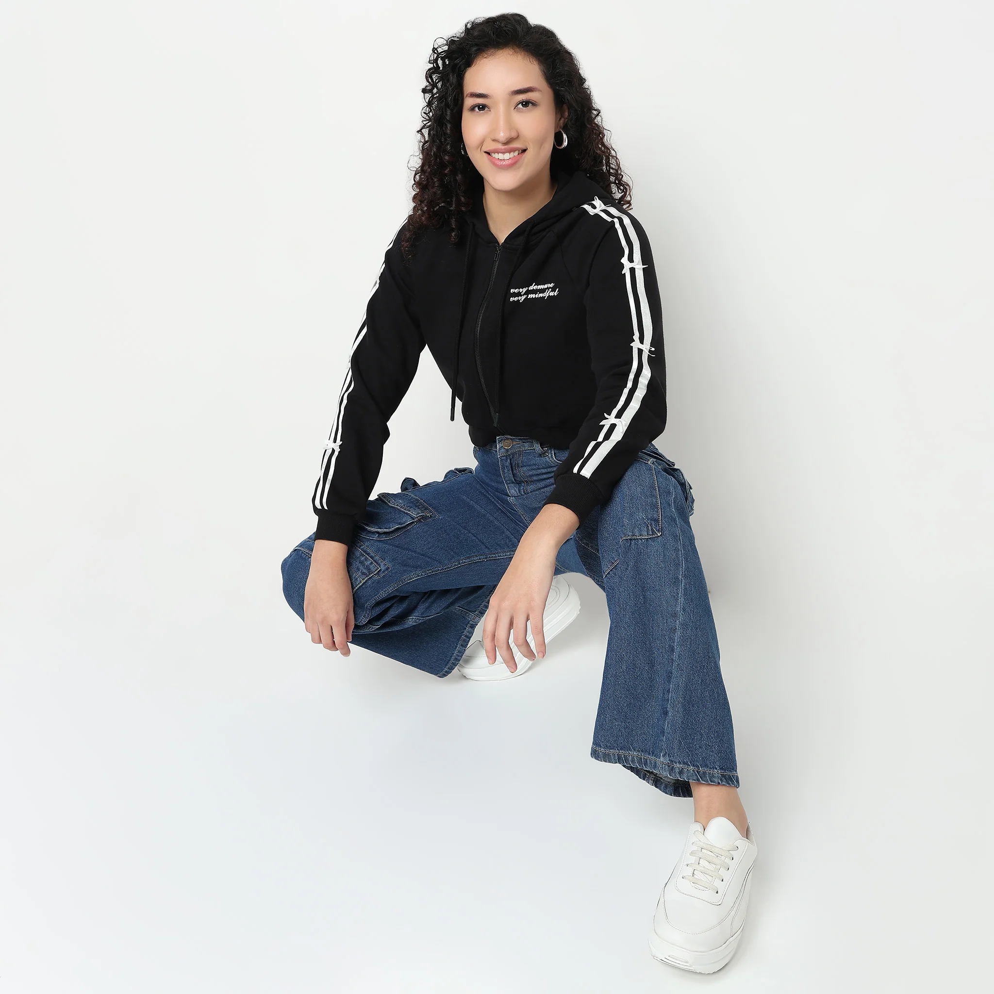 Hoodie Sweatshirt with Bow Detail