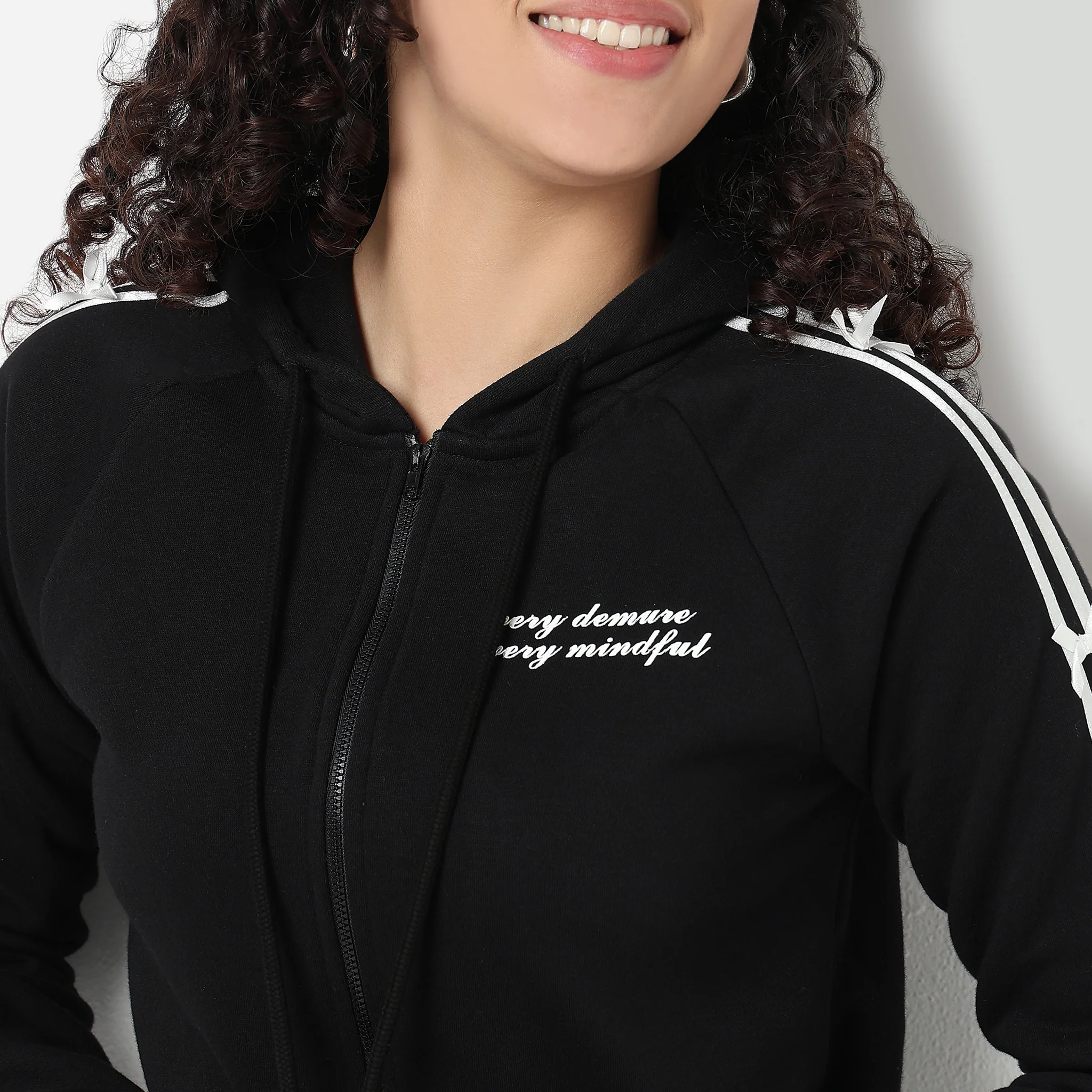 Hoodie Sweatshirt with Bow Detail - Image 4