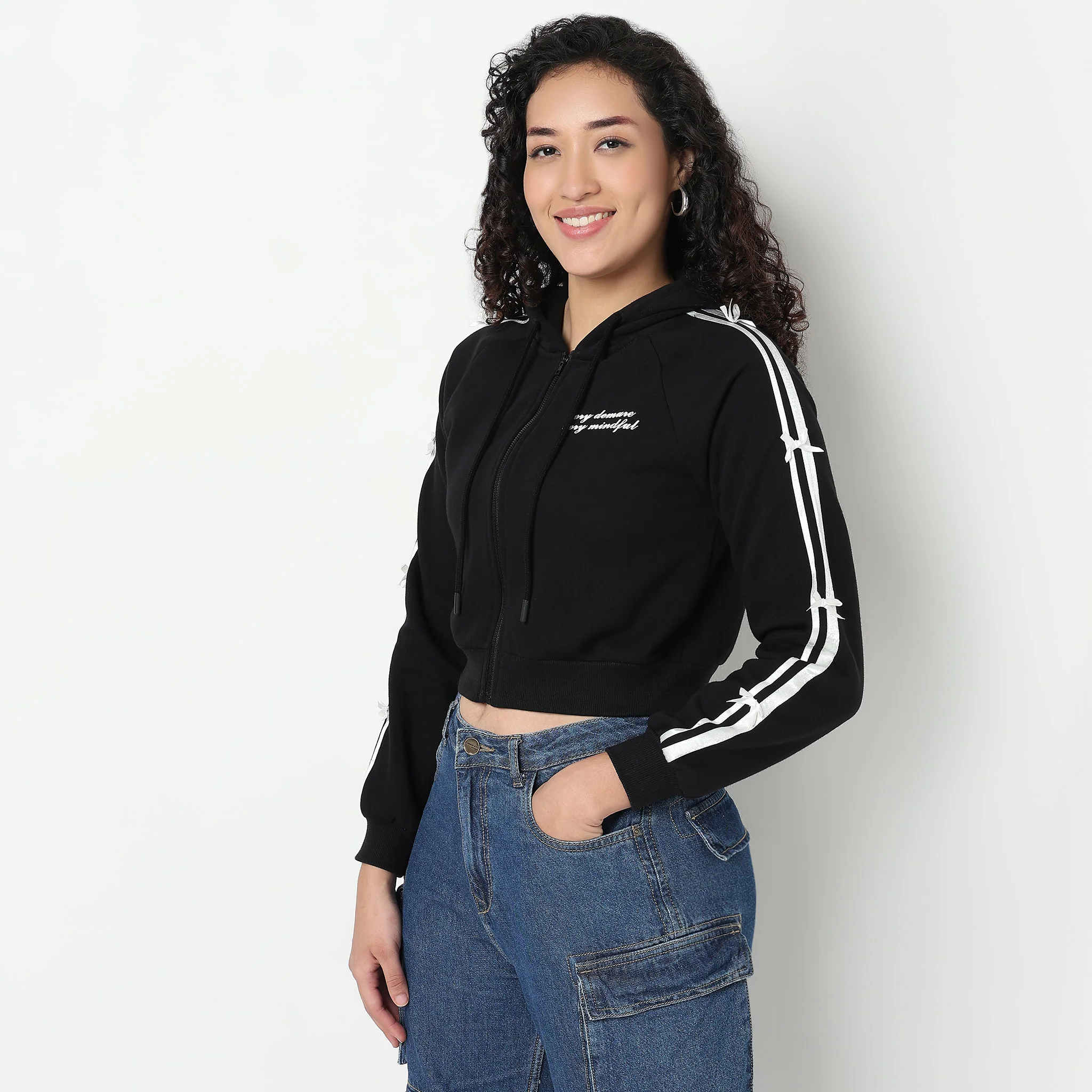 Hoodie Sweatshirt with Bow Detail - Image 5