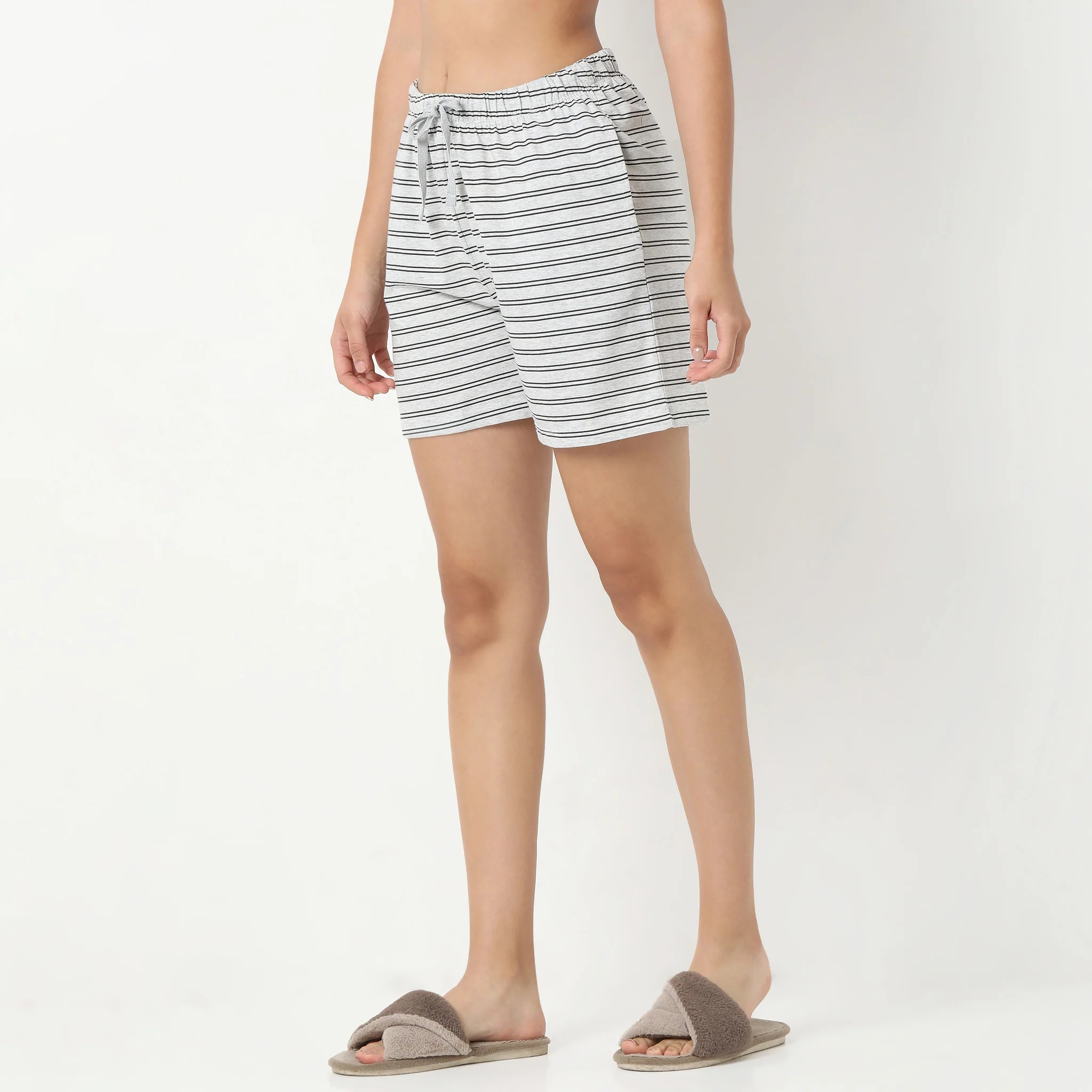 Horizontal Striped Loungewear Shorts - Image 5