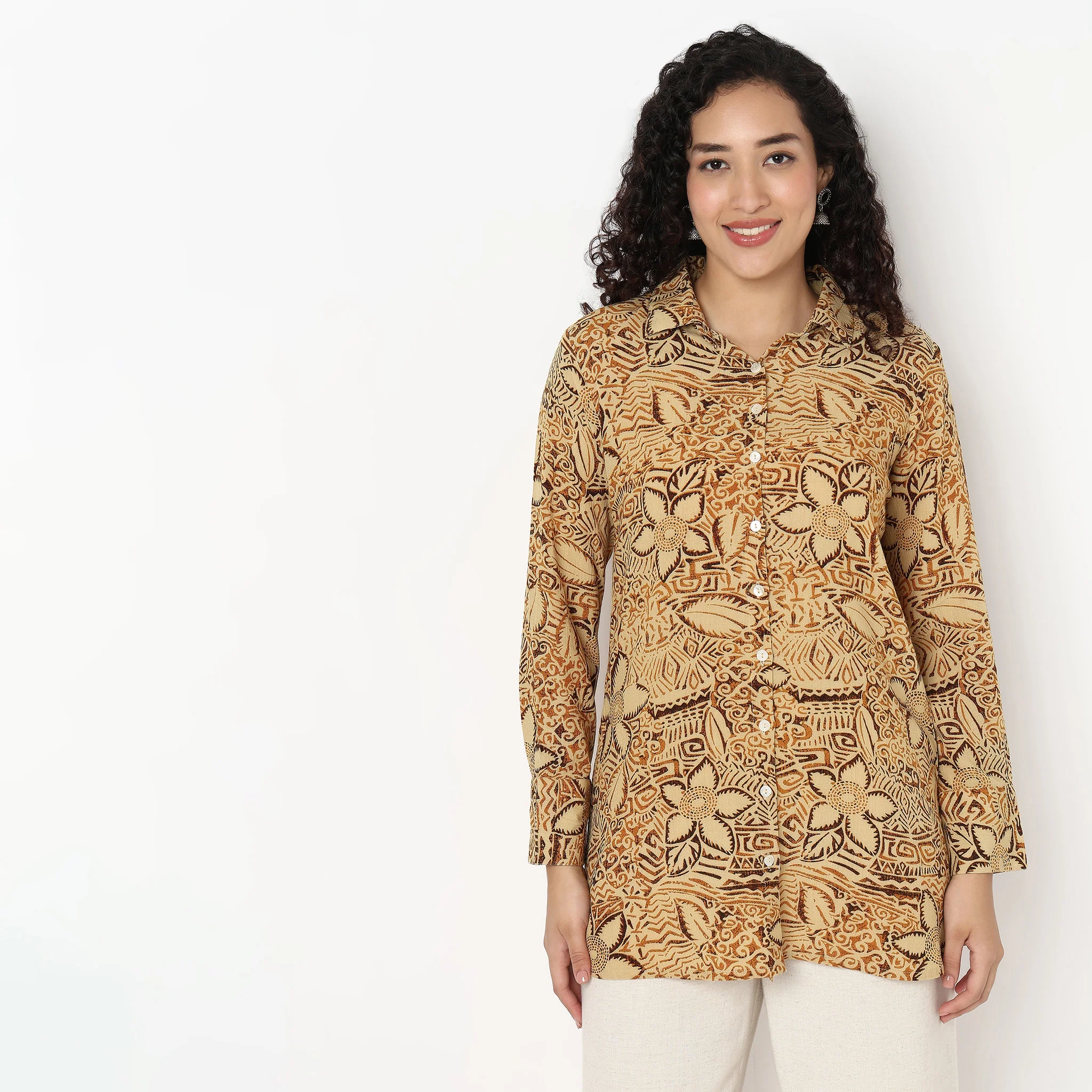 Indie Printed Shirt Tunic - Image 2