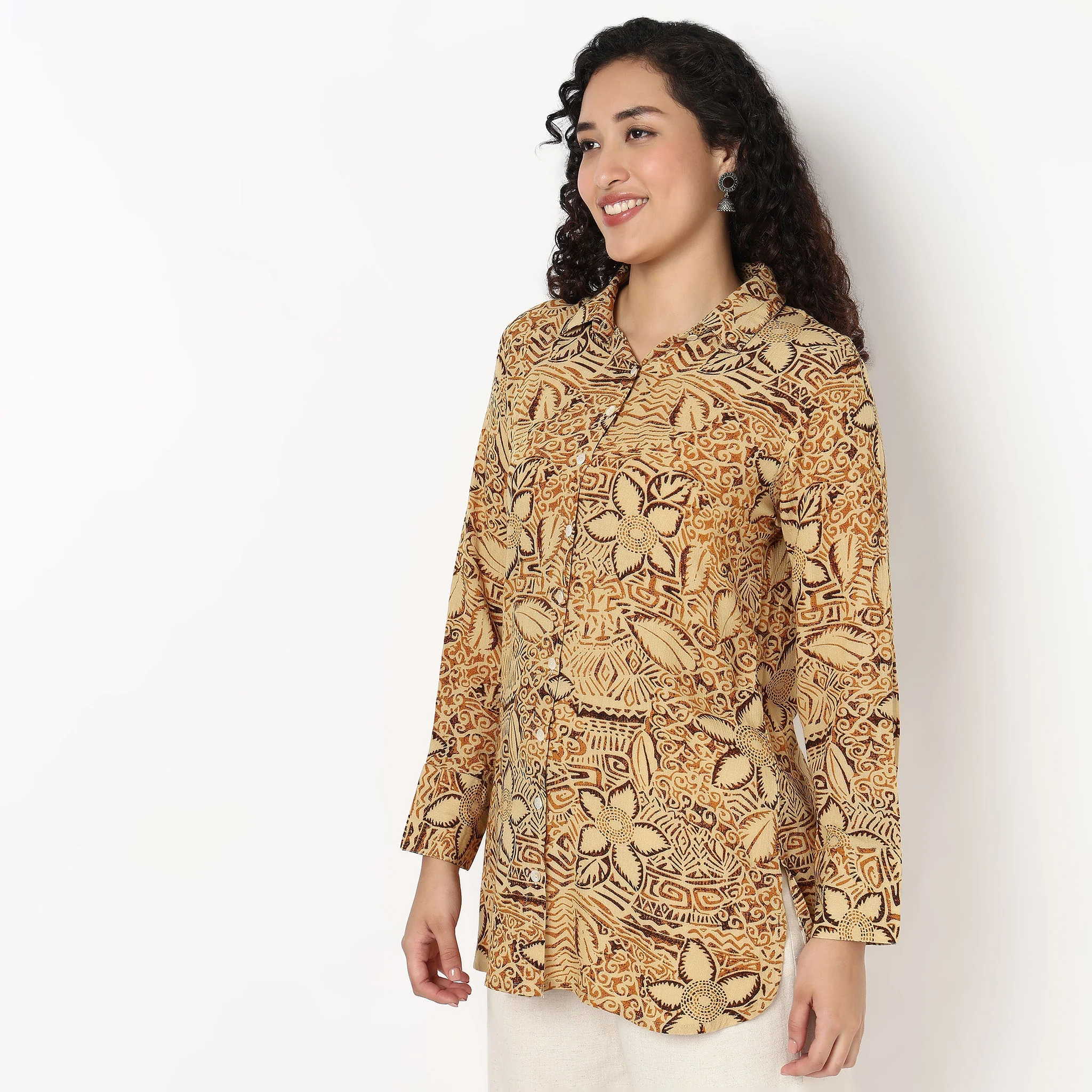 Indie Printed Shirt Tunic - Image 5