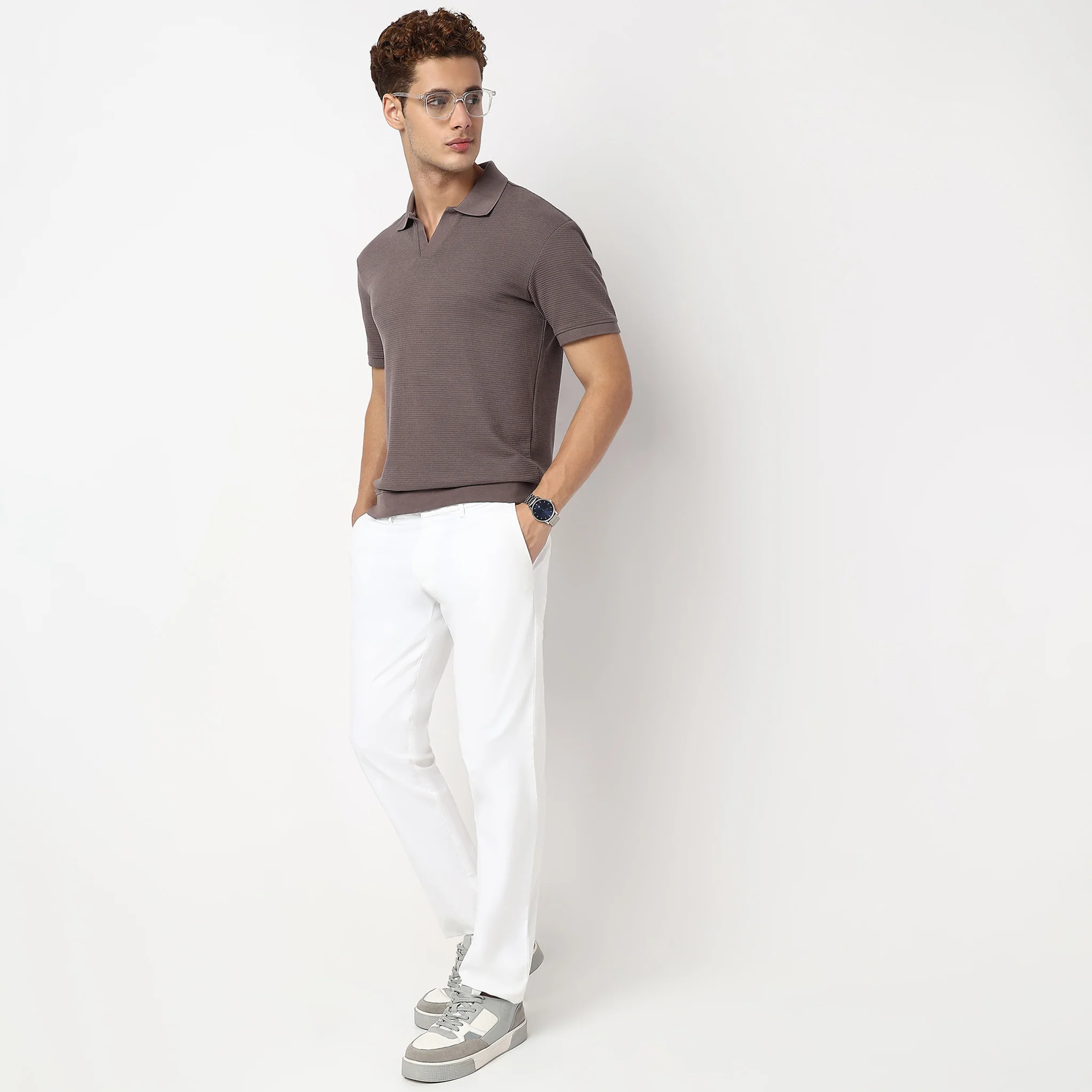 Jacquard Johnny Collar Island Polo T-Shirt - Image 20