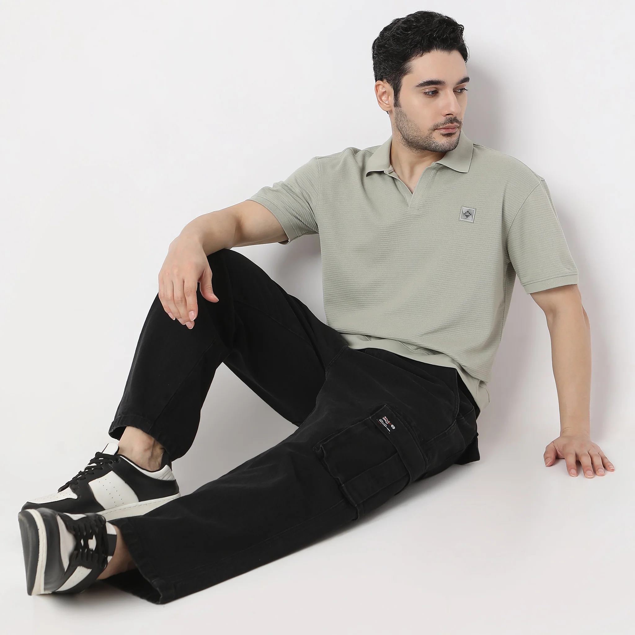 Jacquard Johnny Collar Island Polo T-Shirt - Image 6