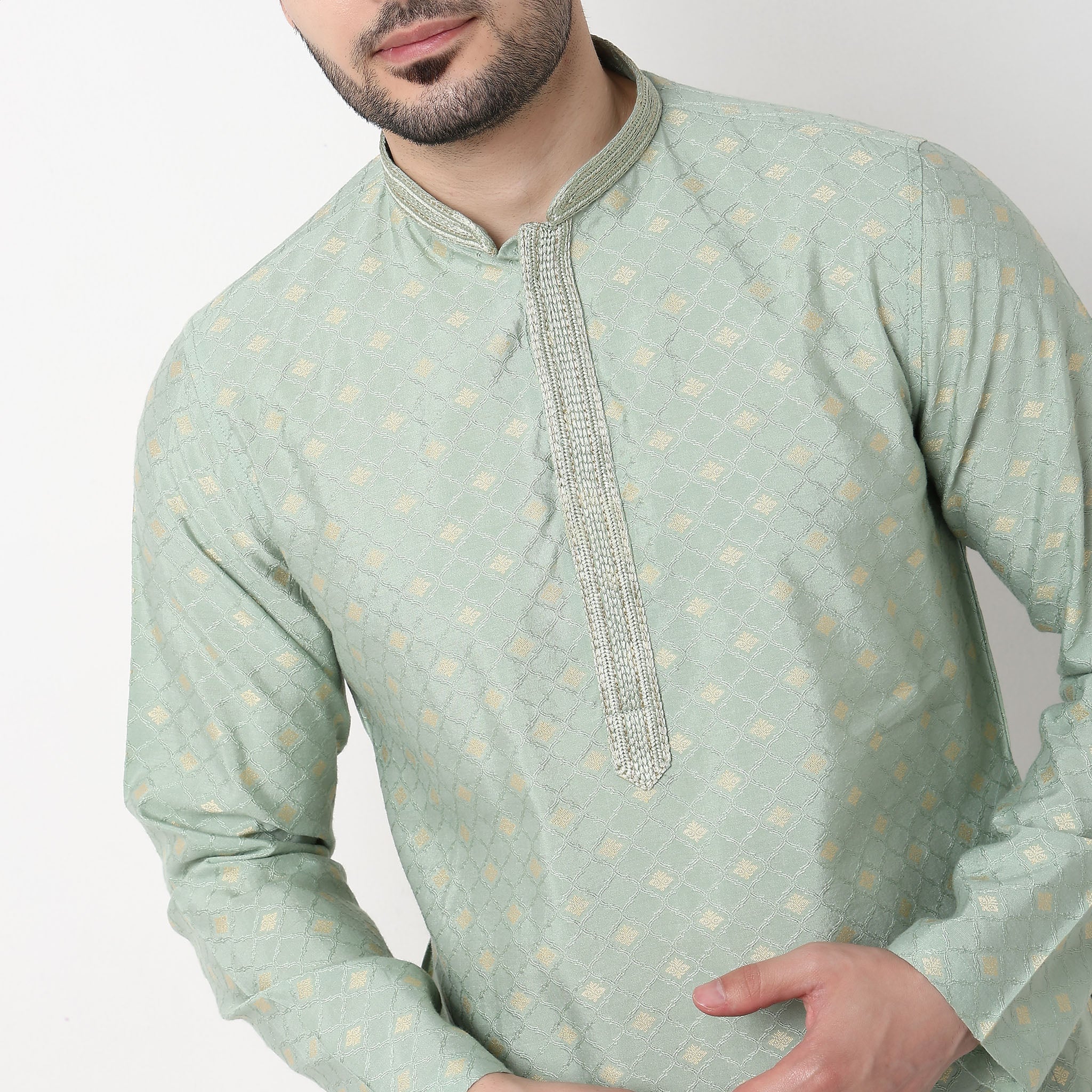 Jacquard Long Kurta - Image 4
