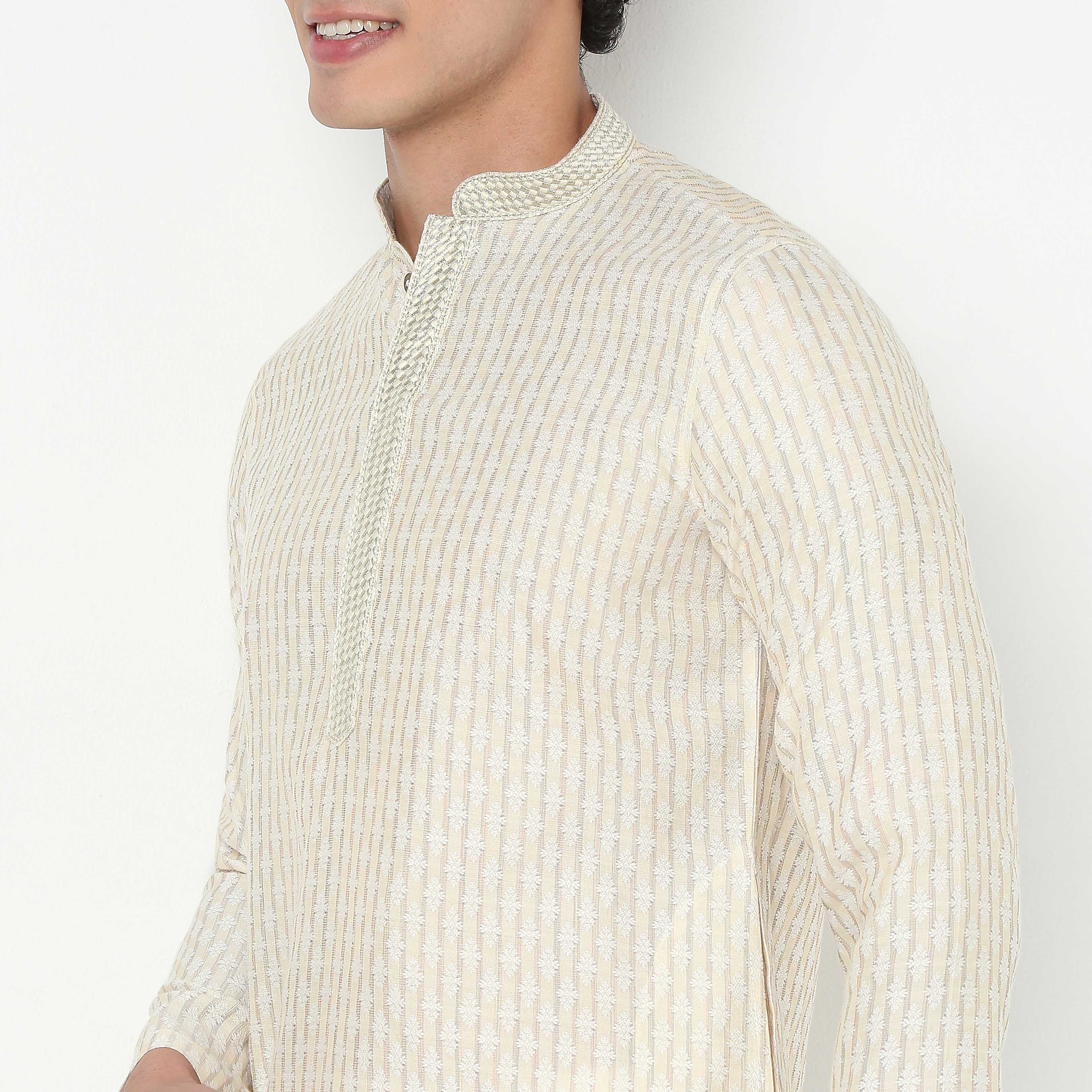 Jacquard Long Kurta - Image 4