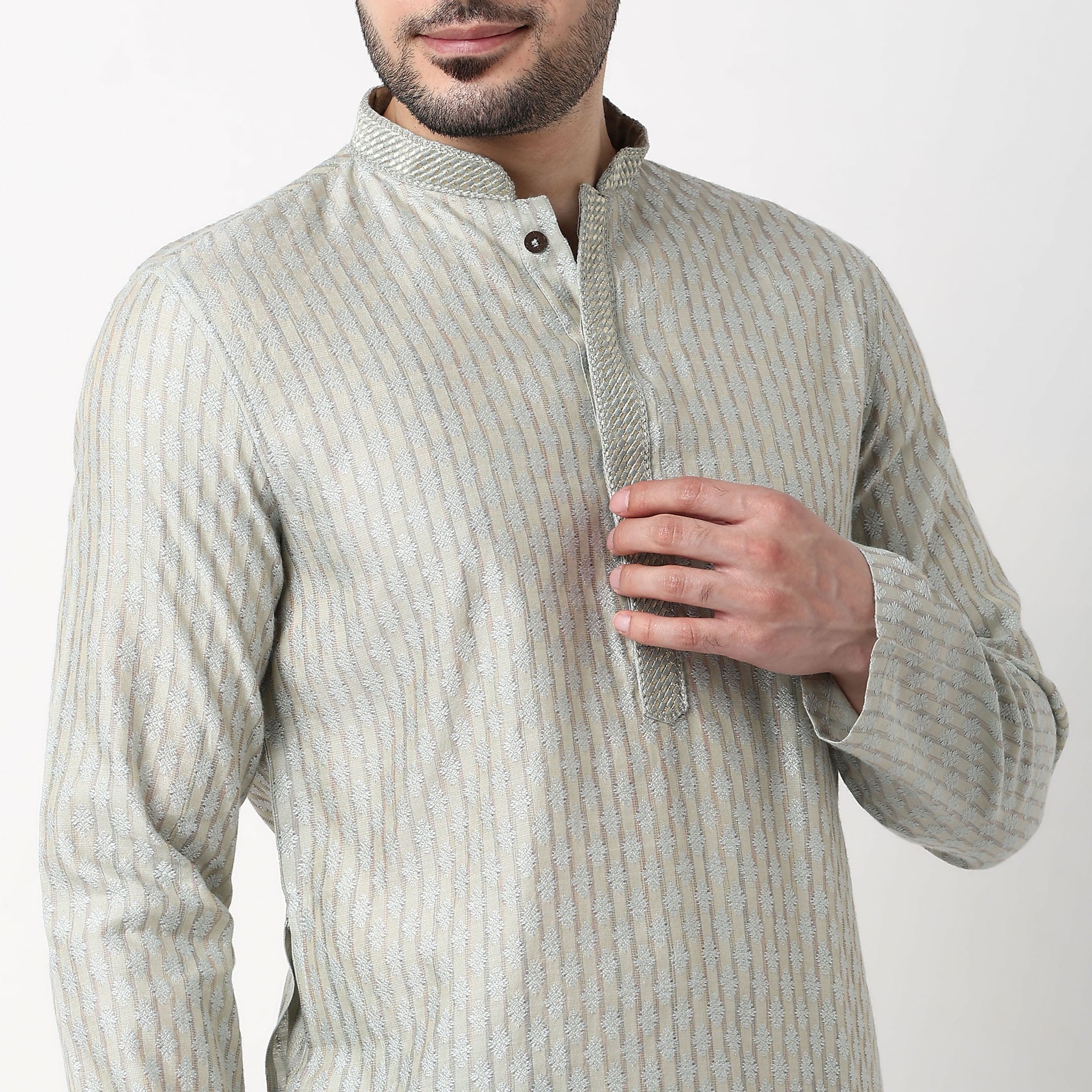 Jacquard Long Kurta - Image 9