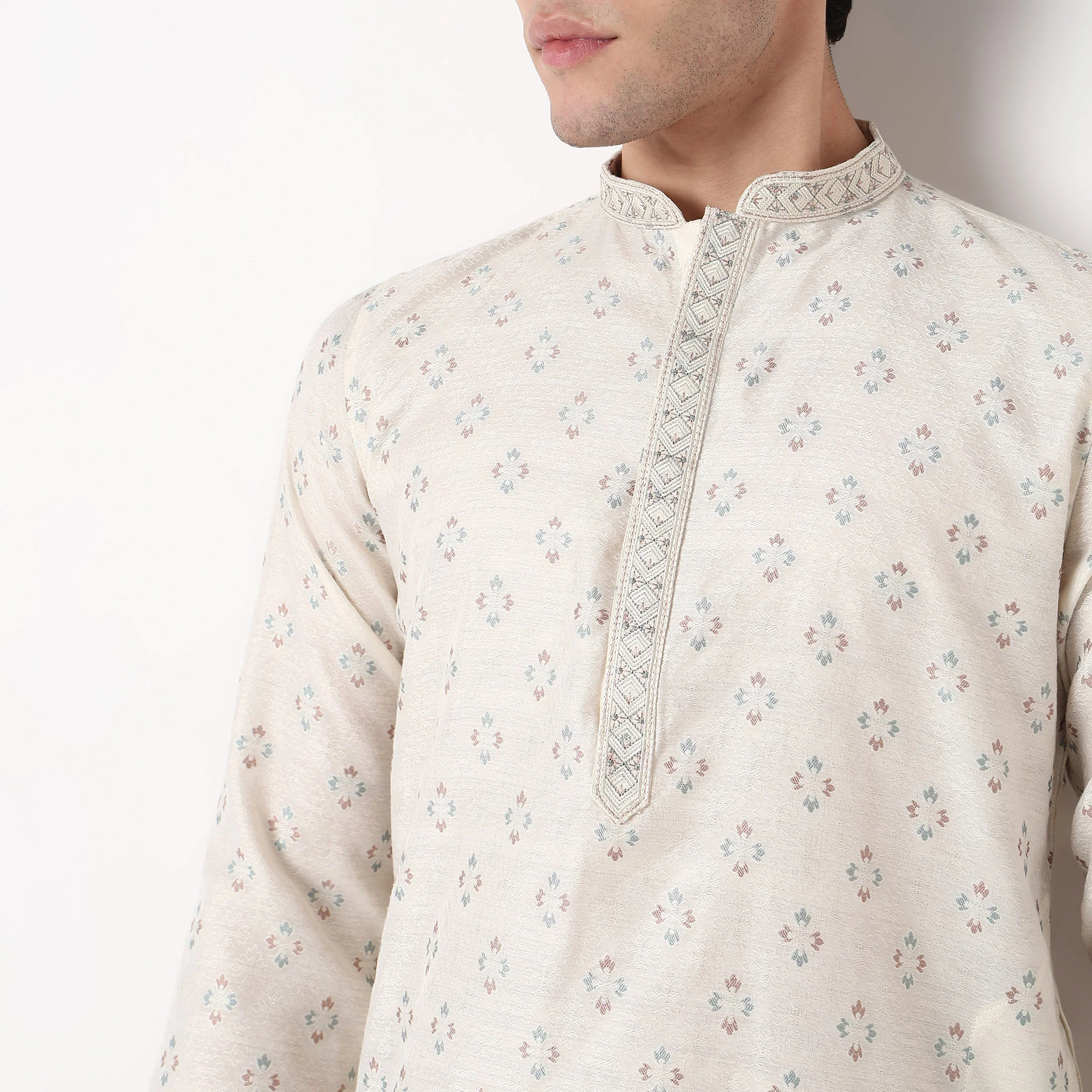 Jacquard Long Kurta - Image 4