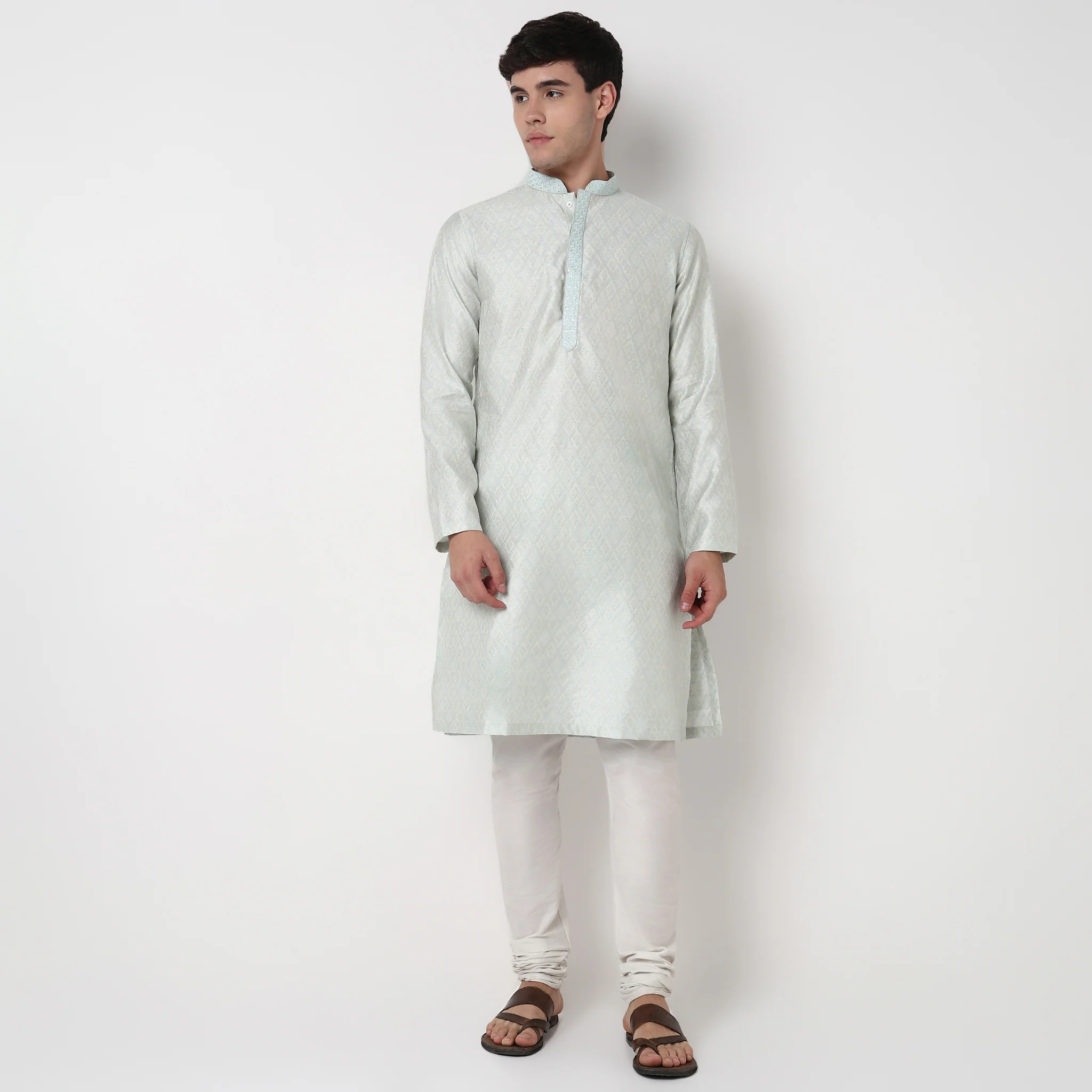Jacquard Long Kurta - Image 2